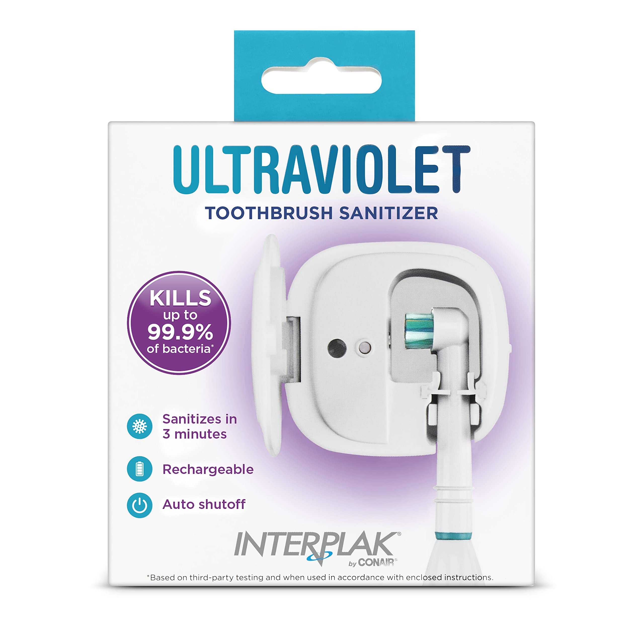 Interplak by Conair UV Toothbrush Sanitizer, Kills 99.9% of Bacteria on Your Toothbrush