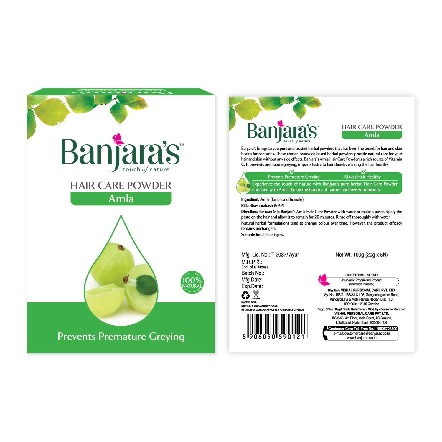 Banjara's Amla Hair Care Powder - Prevents Premature Greying -100 grams