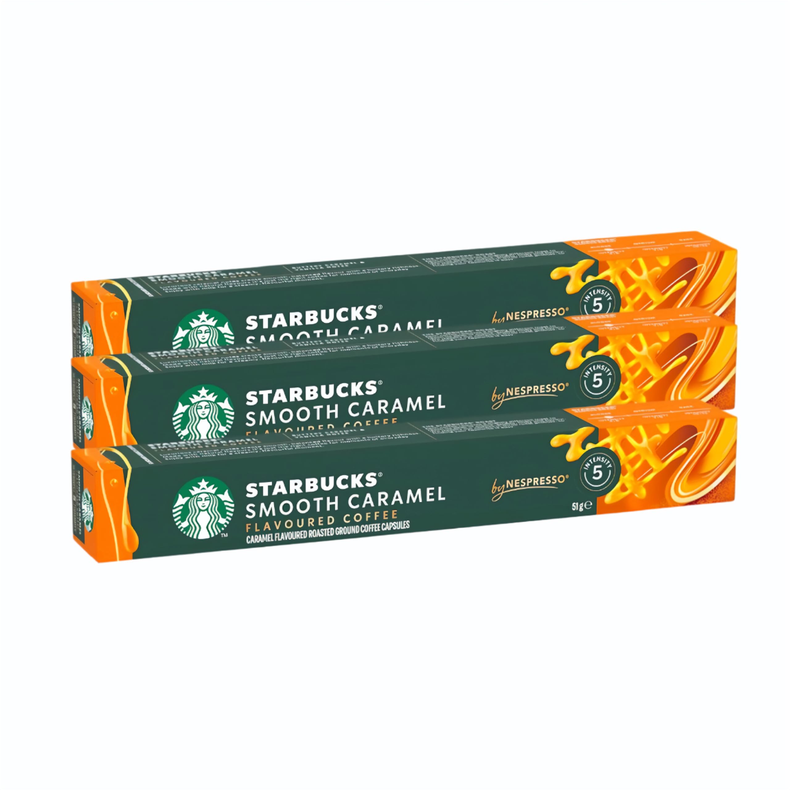 Starbucks Caramel Flavored Coffee Capsules for Nespresso Original Line Machines, 30 Count – Smooth, Creamy Caramel Notes with Starbucks Signature Espresso Roast, Premium Coffee