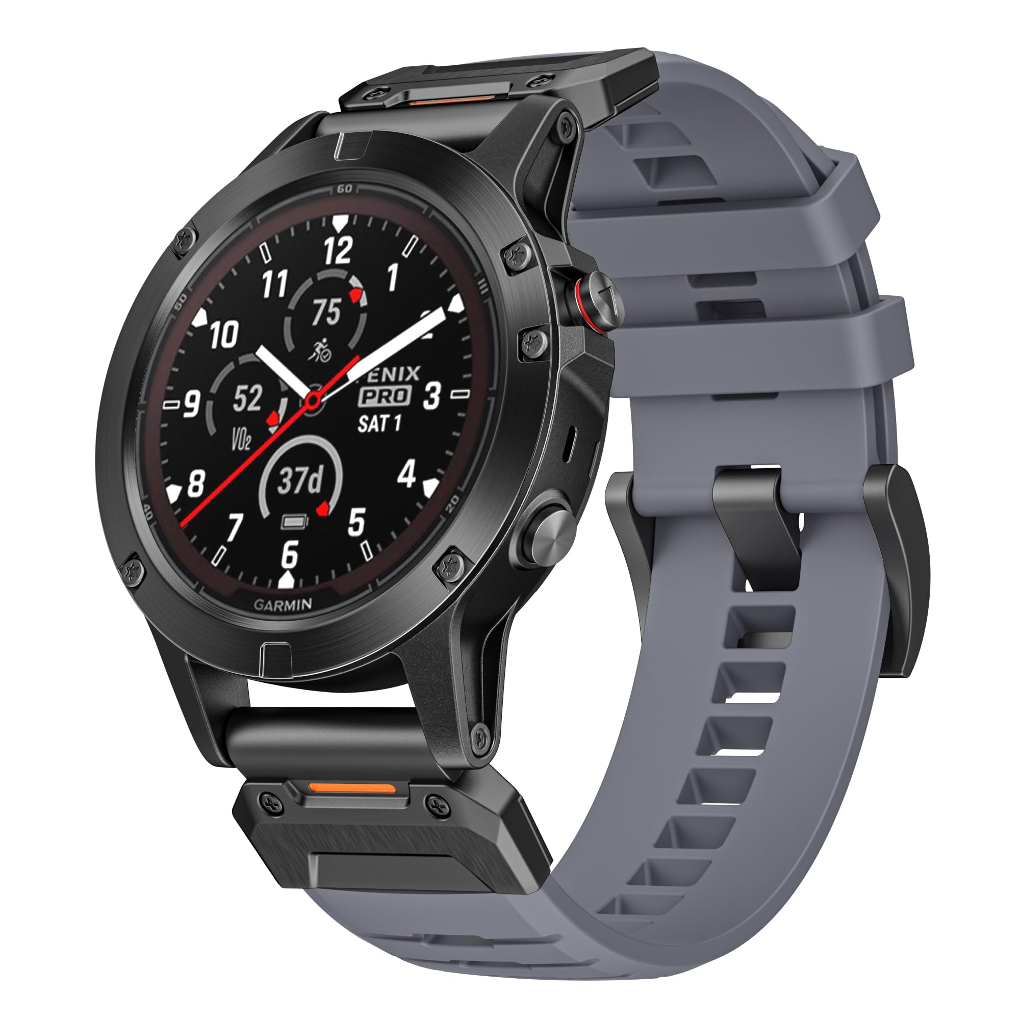 Dado Quick fit Fluororbber Band 22 mm Compatible with Garmin Fenix 7 | Fenix 5P | Approach S62/S60 | Fenix 6 | Fenix 5 | 6 Pro | 5 Plus | EPIX Pro 47mm