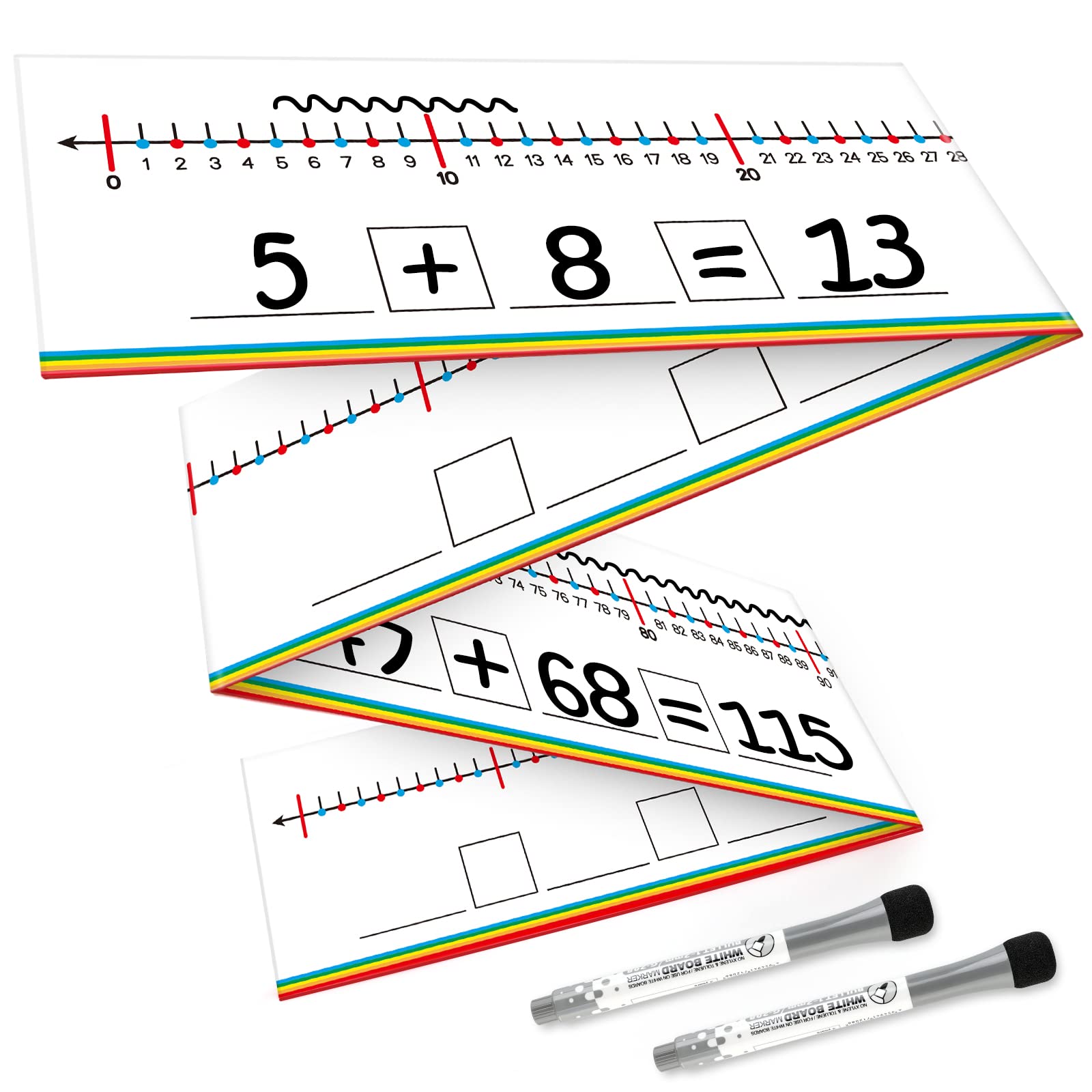 Aizweb 0-120 Dry Erase Number Line Board,Addition & Subtraction Game,Desk Whiteboard Number Chart Math Manipulative Game for Kid Age 4-8,Educational Learning Game for Kindergarten 1st Grade Homeschool