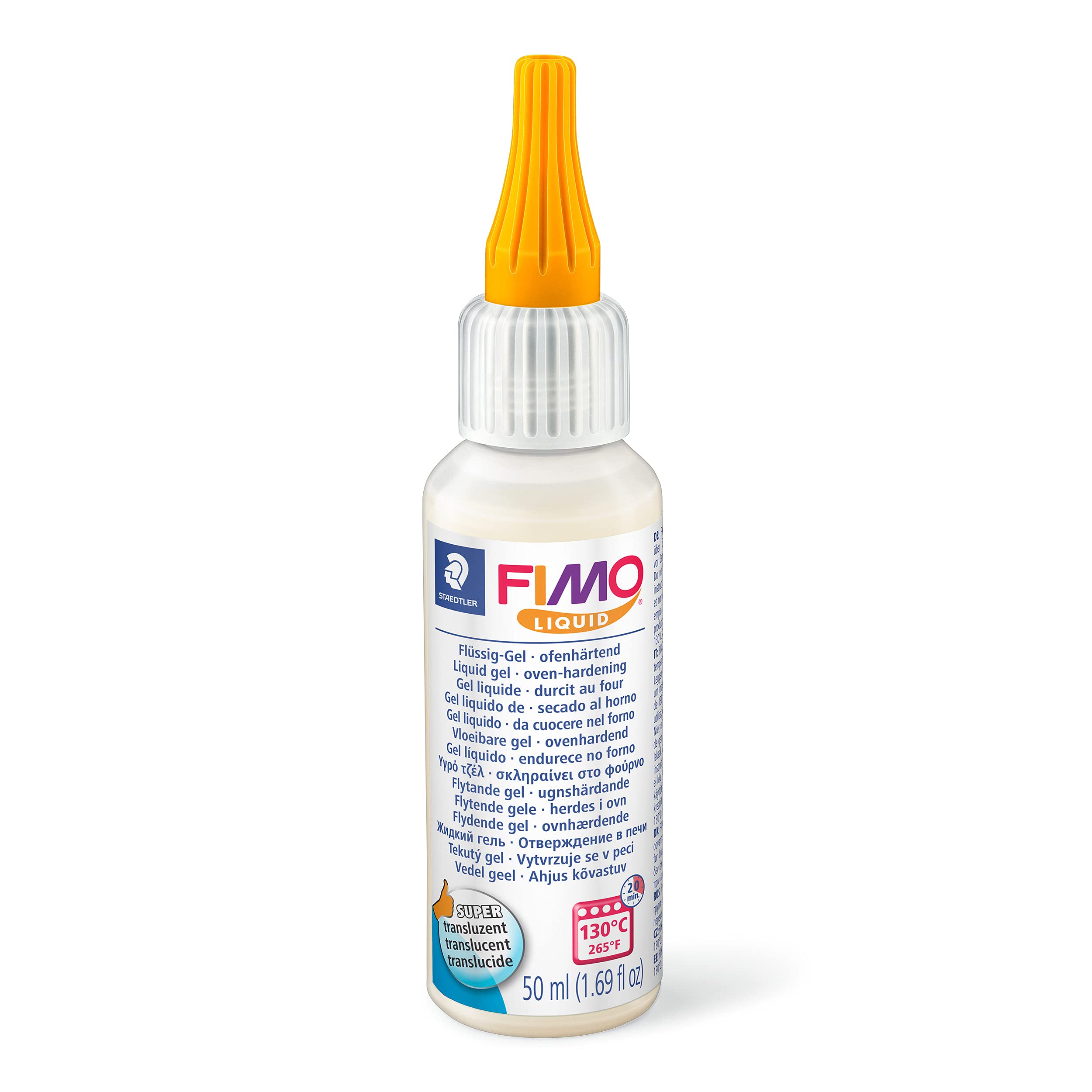 STAEDTLER 8050-00 FIMO Liquid Oven-Hardening Decorating Gel for Polymer Clay Modelling - Transulcent (1 x 50ml Bottle)