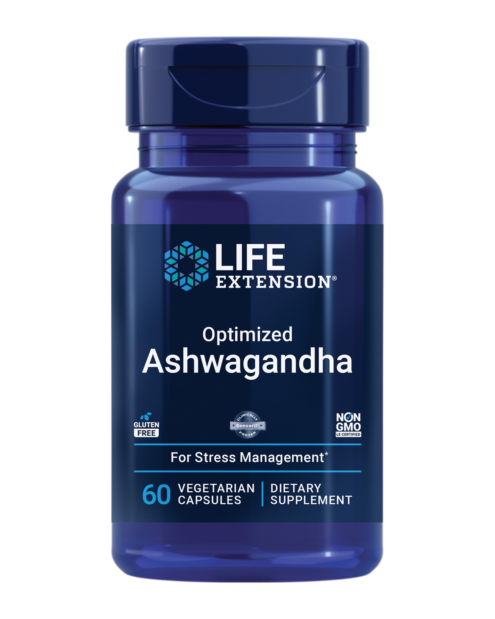 Life Extension Ashwagandha Extract Veg Capsules, 60-Count, 60ct