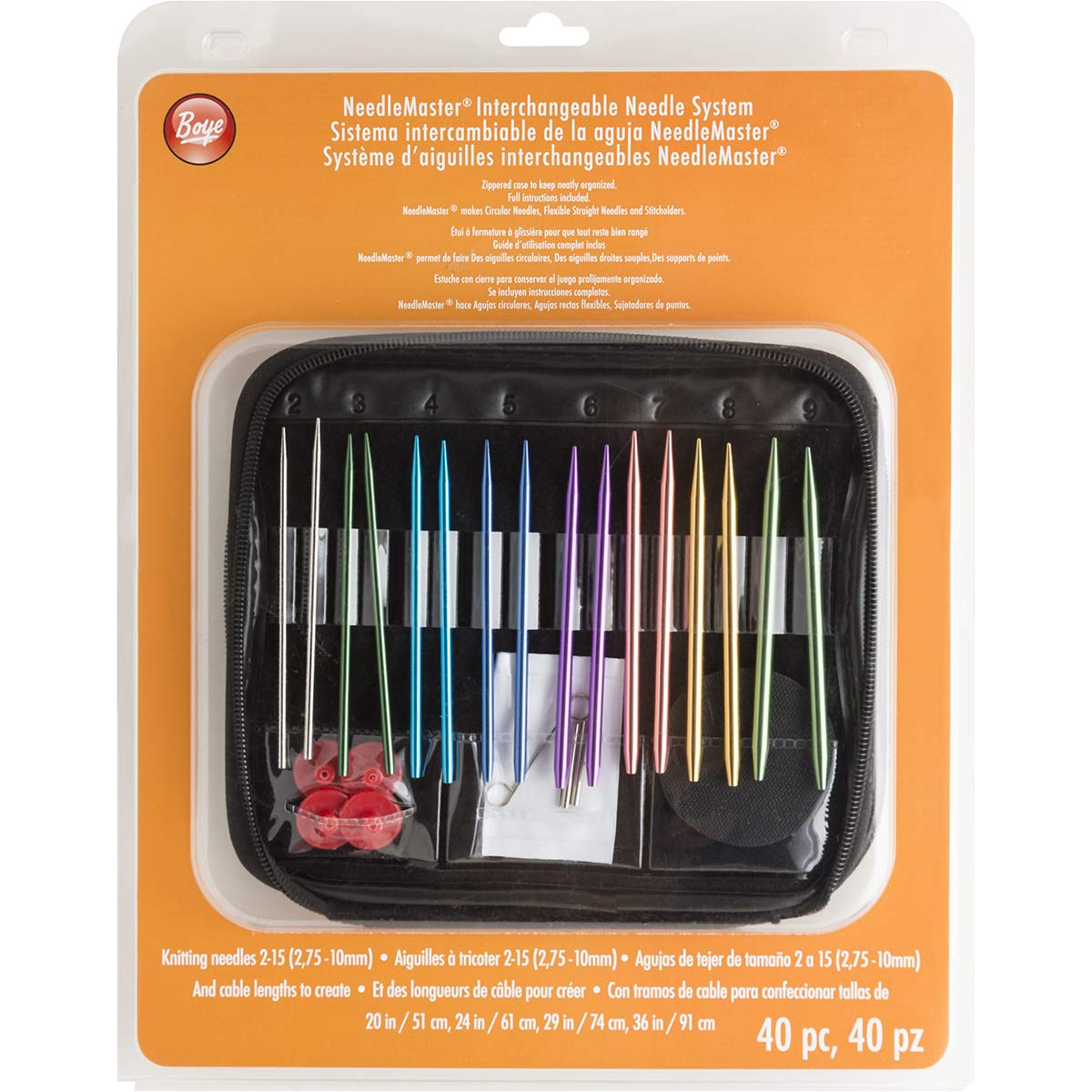 BoyeNeedlemaster 40-Piece Interchangeable Aluminum Knitting Set