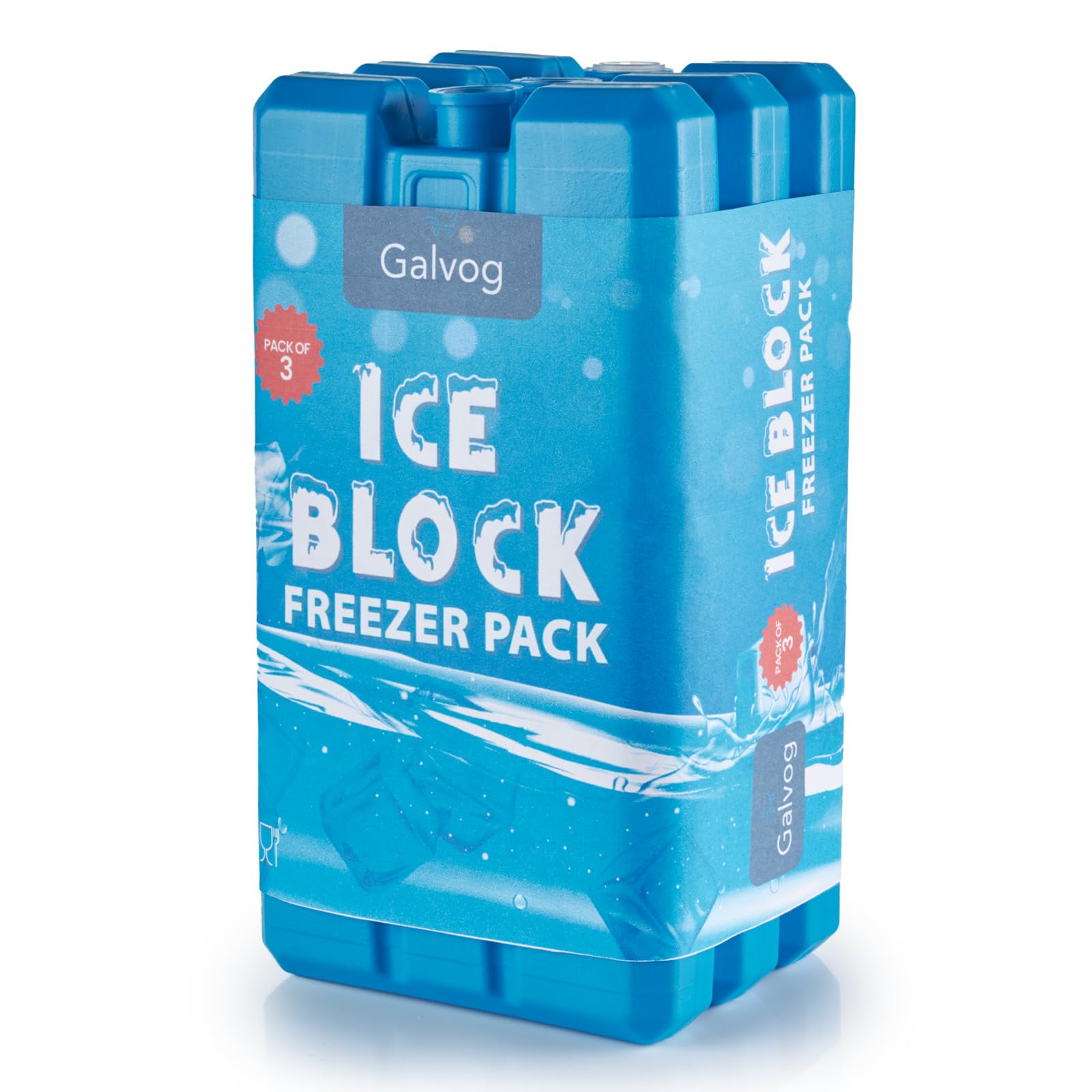 Ice Packs/Freezer Blocks for Cool Boxes/Lunch Bags - Advance Cooling Technology - Use with our Cool Bag for Added Cooling (Blue, 3 Pack)