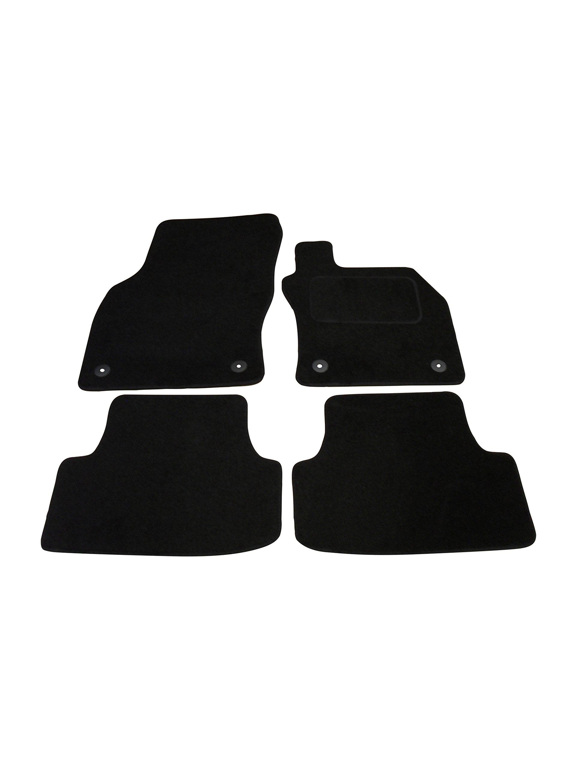 Fully Tailored Deluxe Car Mats to fit Seat Leon 2013-2020 - 4 Piece - Black Carpet - Black Trim - Heavy Duty Heel Pad - 20-3168