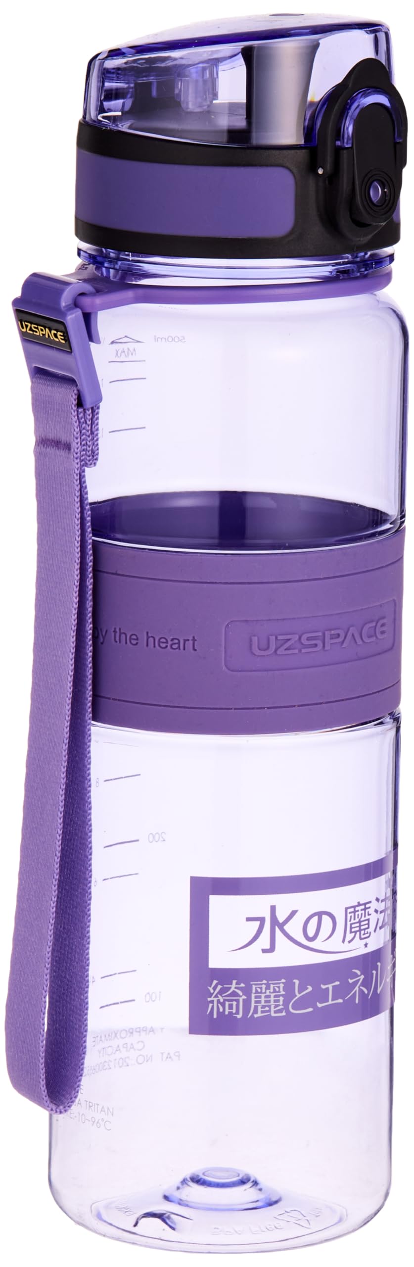 Uzspace 5025 Tritan Plastic Water Bottle, 500 ml Capacity, Purple