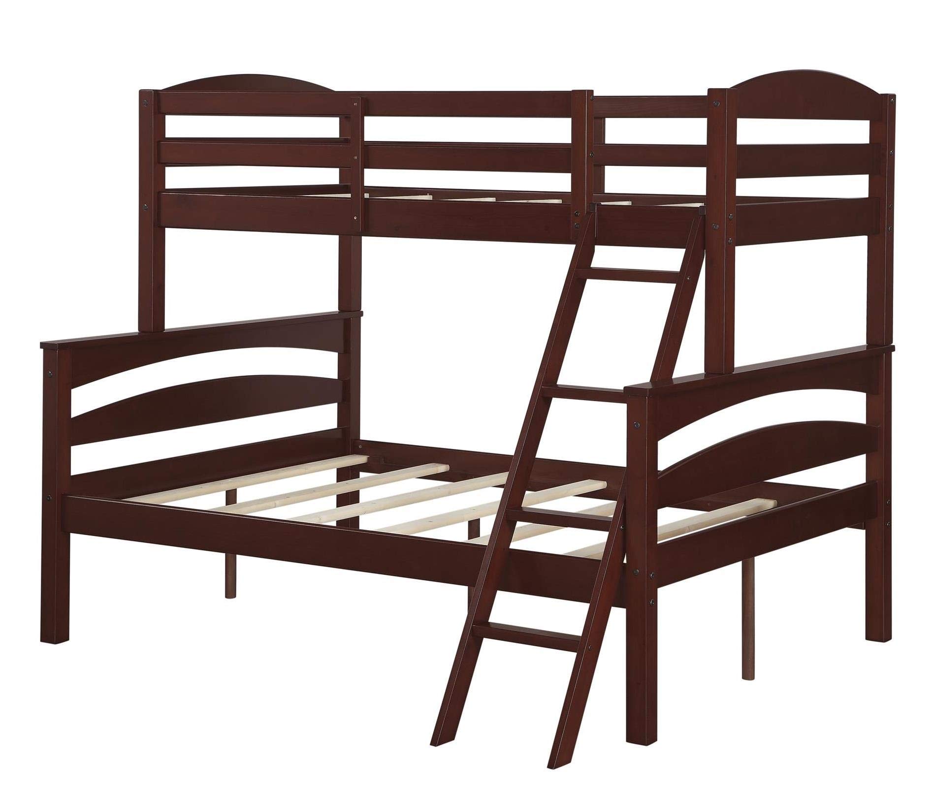 DHPBrady Wood Bunk Bed Frame, Twin Over Full, Espresso