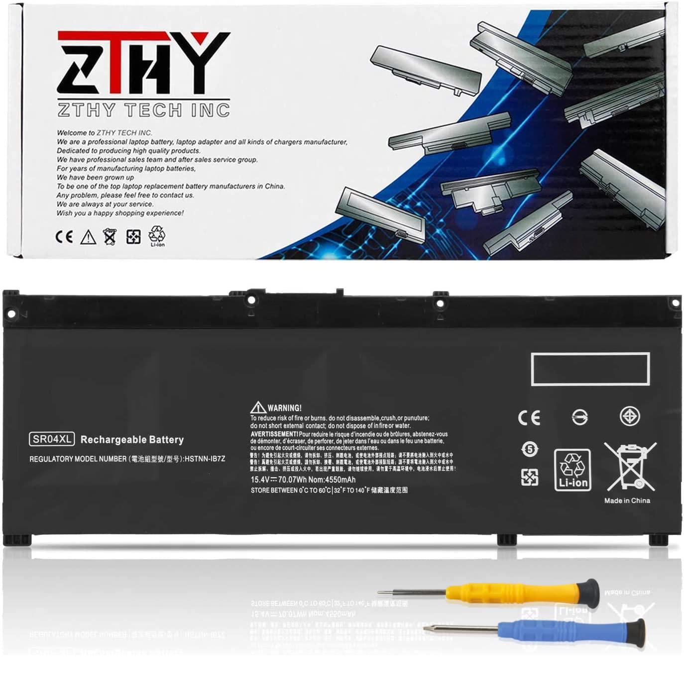 ZTHY SR04XL Replacement Laptop Battery for HP Pavilion Power 15-CX0XXX 15-CB000 15-CB000 Omen 15-CE000 15-CE015DX 15-DC0000 Series 917678-1B1 917678-2B1 917724-855 HSTNN-DB7W HSTNN-IB7Z TPN-Q193