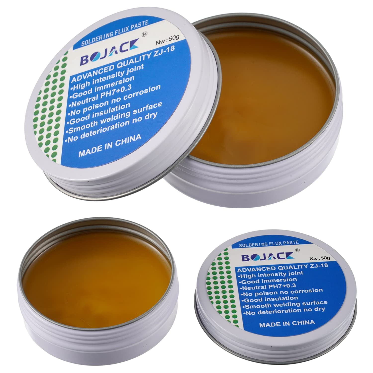 BOJACK 50g Solder Flux Paste No-Clean Lead-Free Flux Environmentally Friendly Solder Tin Paste for Welding (Pack of 2)