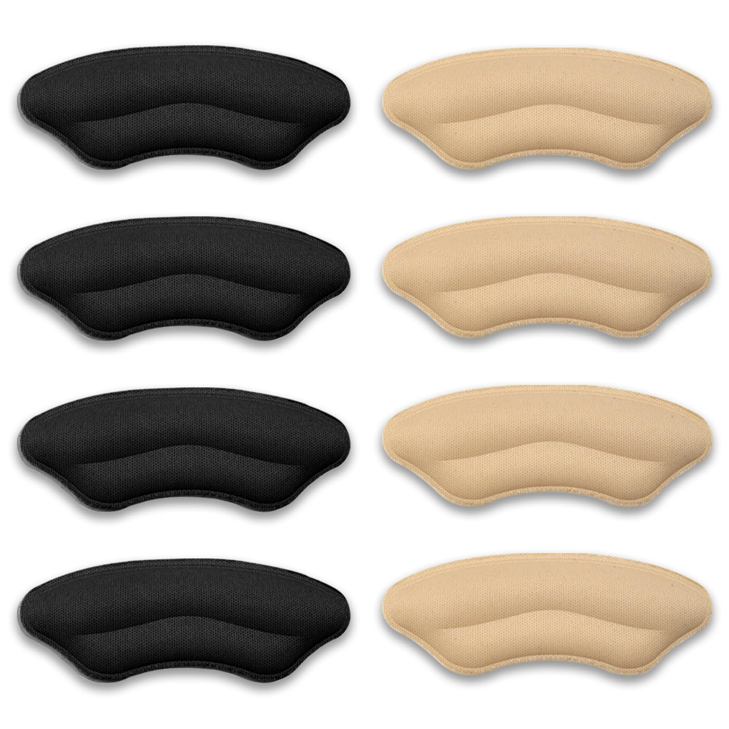 Heel Grips for Shoes Too Big,Heel Cushion Anti-Skid Cushioning Unisex for All Kinds of Shoes(4Pair Apricot Black）