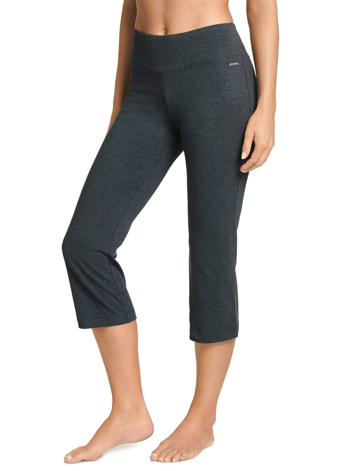 JockeyWomen's Activewear Cotton Stretch Flare Capri, Charcoal, XL