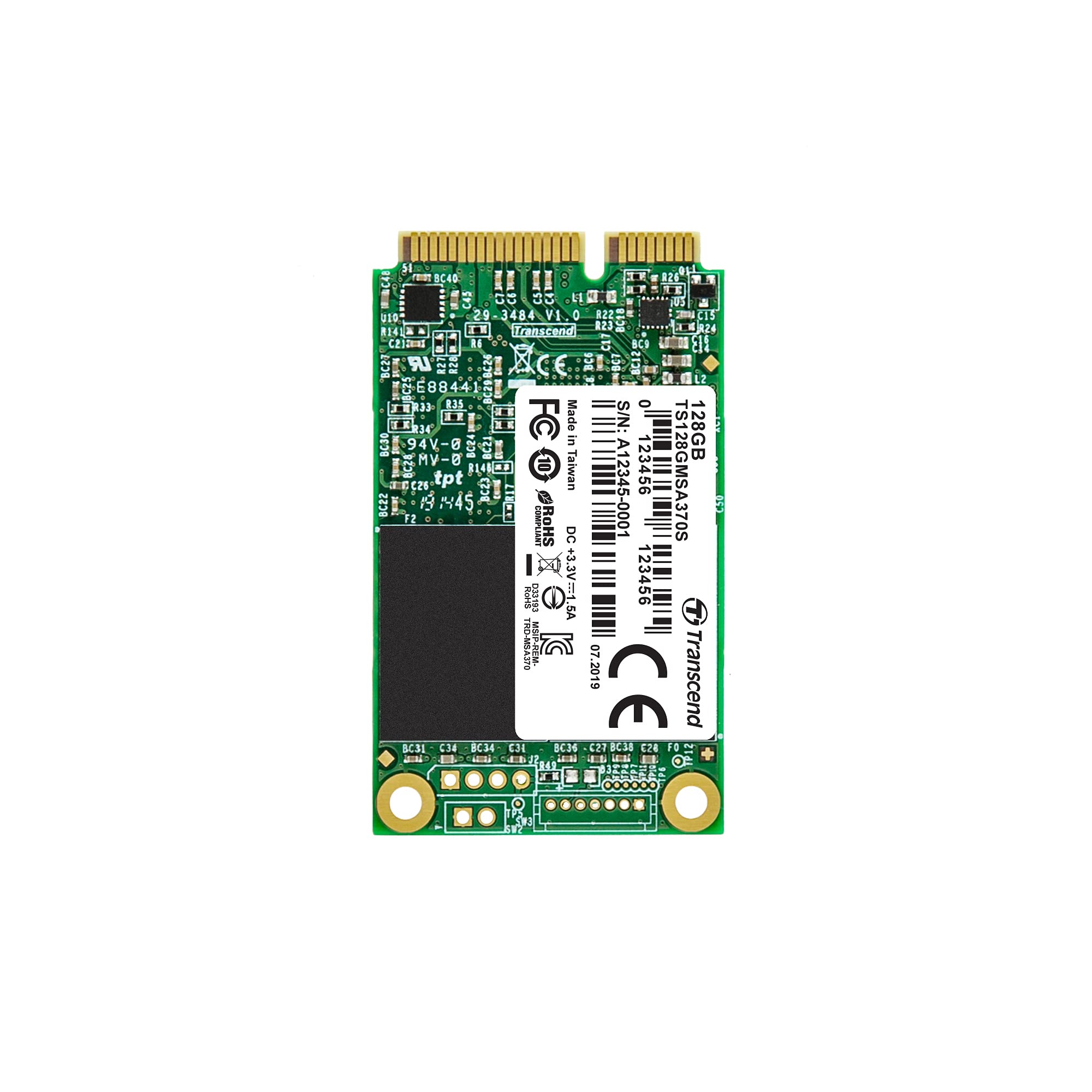 Transcend TS128GMSA370S 128GB | mSATA MLC NAND flash SSD 370S SATA III 6Gb/s interface