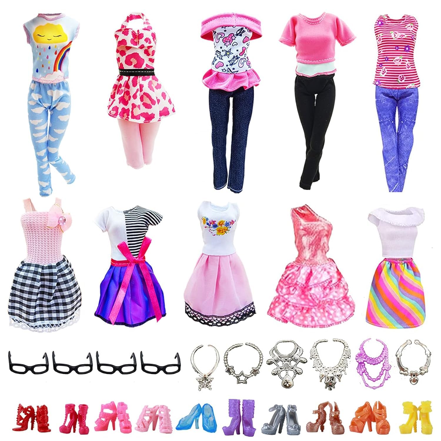 N&P Doll Clothes and Accessories for Barbie Dolls (26 Pieces)