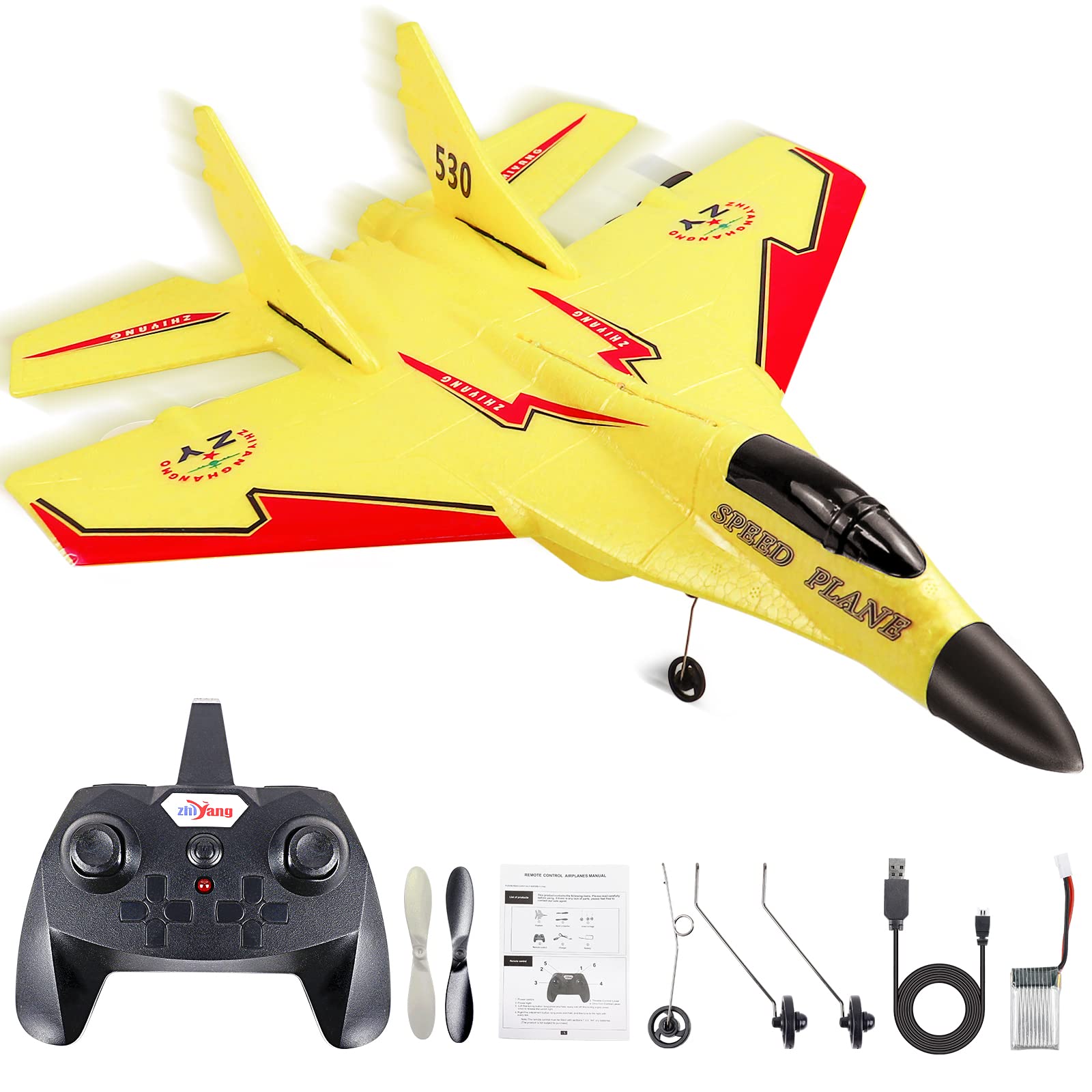 HAPTIME Remote Control Airplanes Glider, 2.4 GHZ, 2 Channels