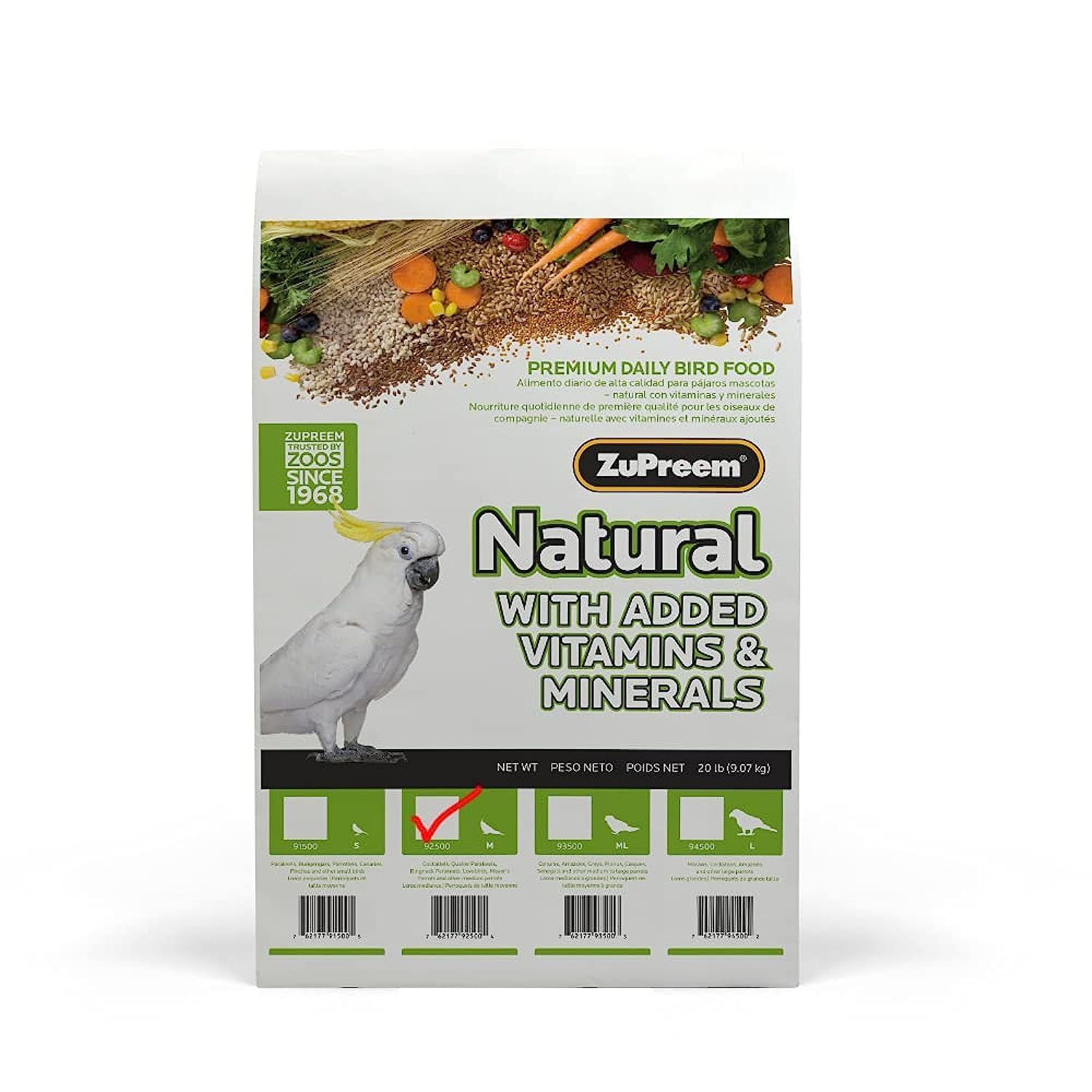 ZuPreemAvianMaintenance Natural Bird Diet for Cockatiels