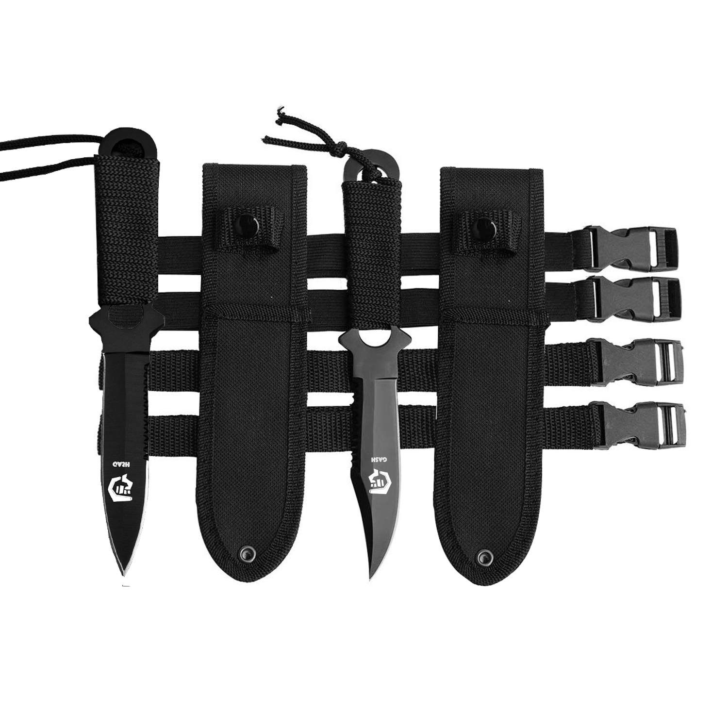 GASHER Scuba Diving Knife with Leg Straps & Sheath, Razor Sharp - Lightweight Diving Equipment for Spearfishing, Snorkeling, Hunting, Rescue & Water Sports