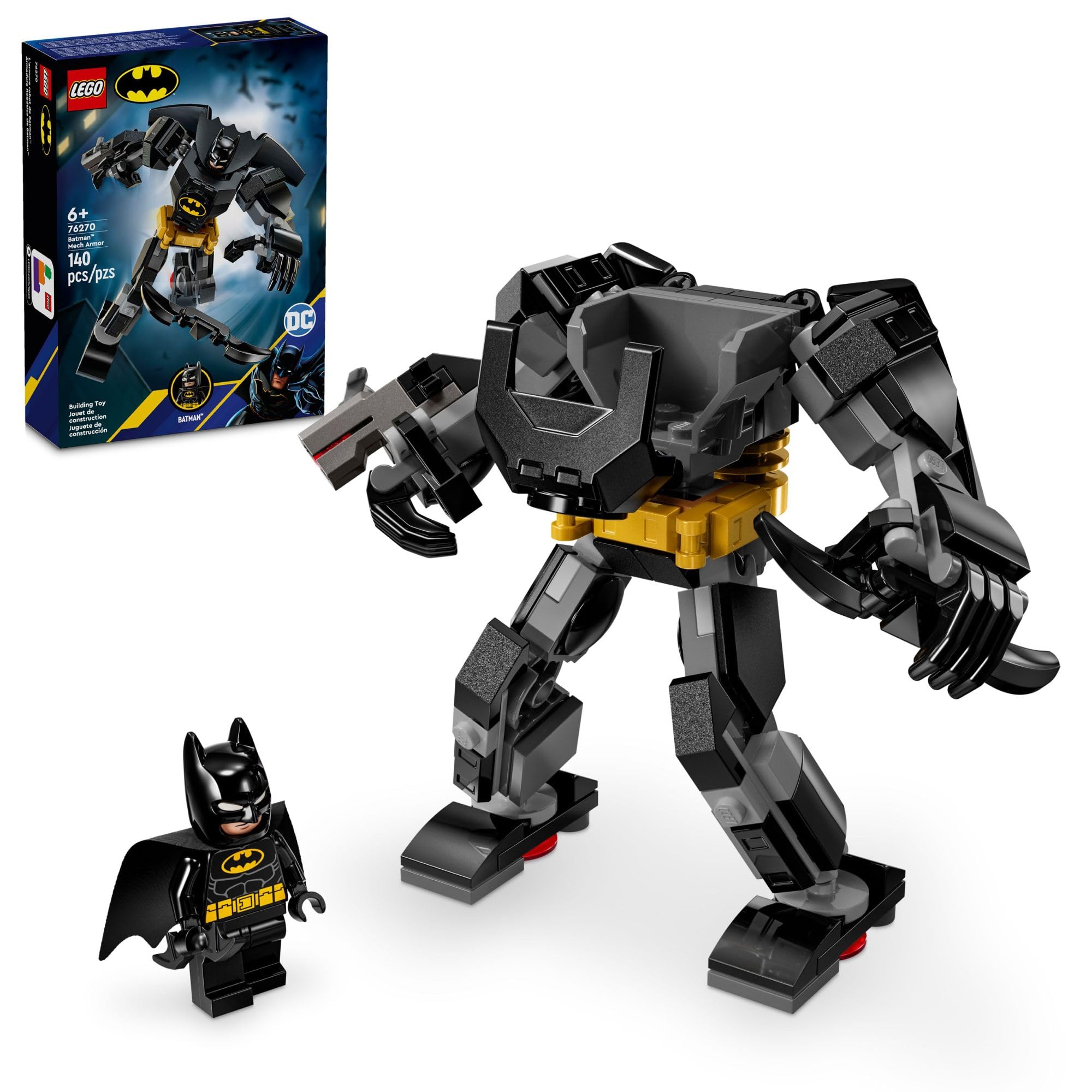 LEGO DC Batman: Batman Mech Armor Super Hero Toy, Collectible Robot Action Figure and Batman Minifigure Included, Creative Super Hero Gift for Kids & Batman Fans Ages 6 and Up, 76270