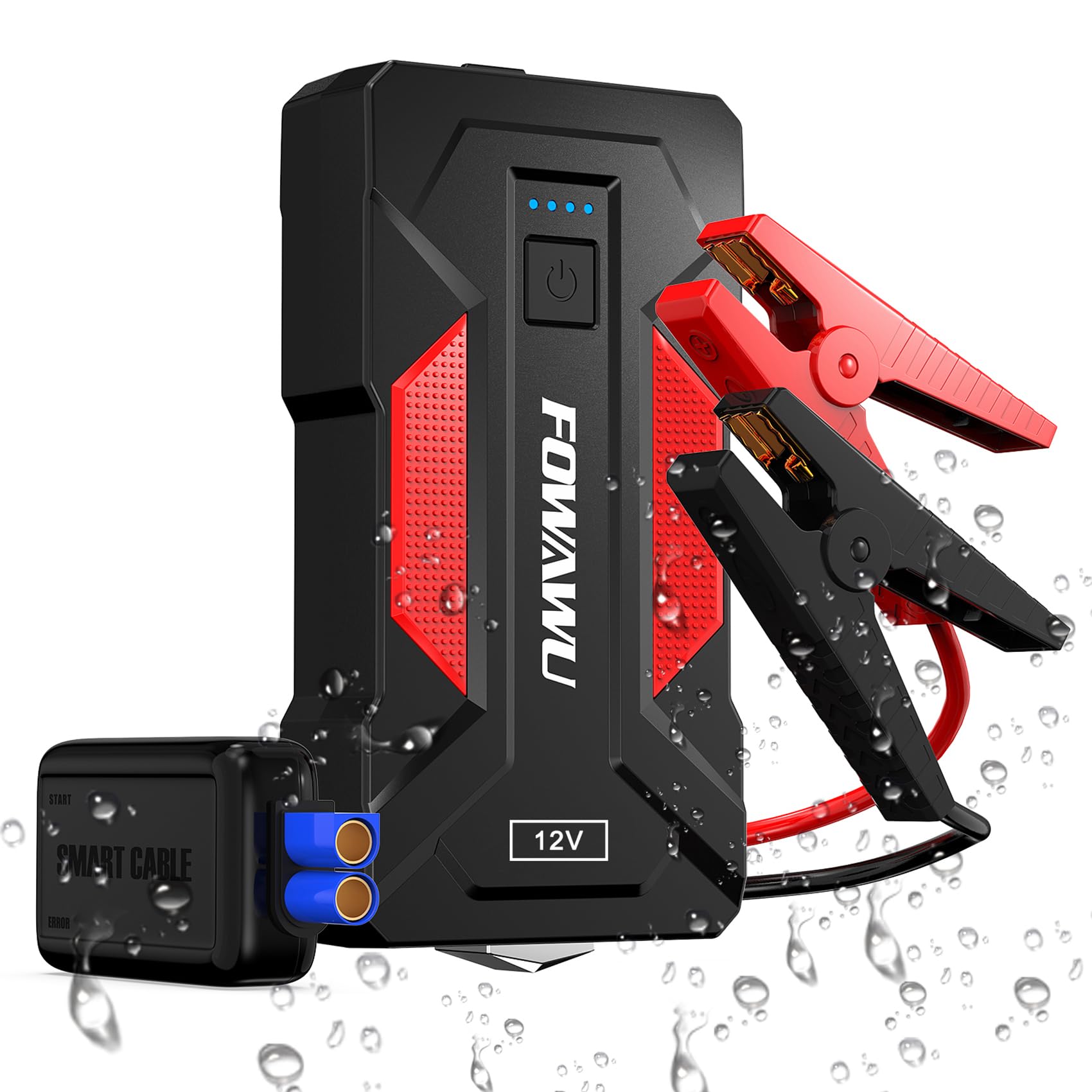 FOWAWU 4000 A Car Jump Starter(9.0 L Gas,7.0 L Diesel),12 V Car Battery Jump Starter, Battery Jumper Starter Portable with USB 3.0, LED Light