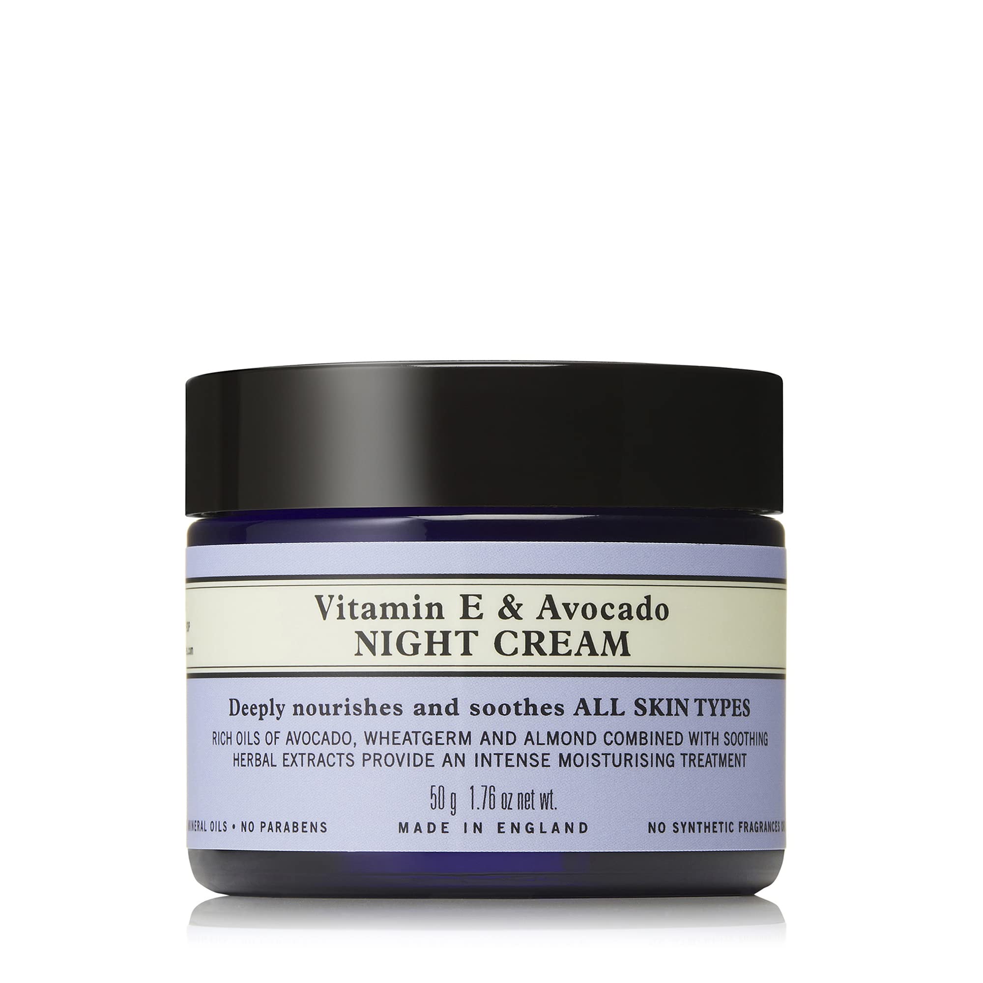 Neal's Yard RemediesVitamin E & Avocado Night Cream, Deeply Moisturising & Replenishing, Face Moisturiser, Vegan & Cruelty-Free, 50g