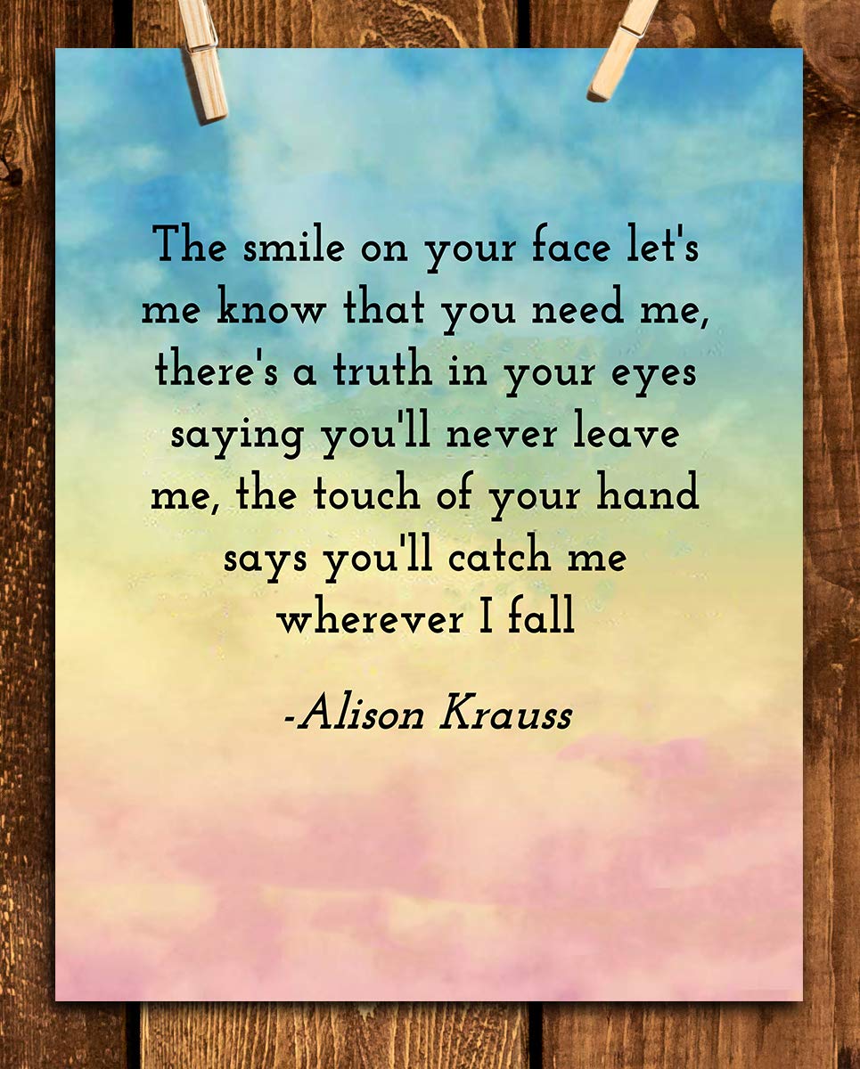 Alison Krauss- "When You Say Nothing At All"- Song-Word Art- 8 x 10" Wall Art Print. Music Poster Print-Ready To Frame. Home-Studio-Bar-Dorm-Cave Decor. Perfect for Krauss-Union Station-Country Fans.