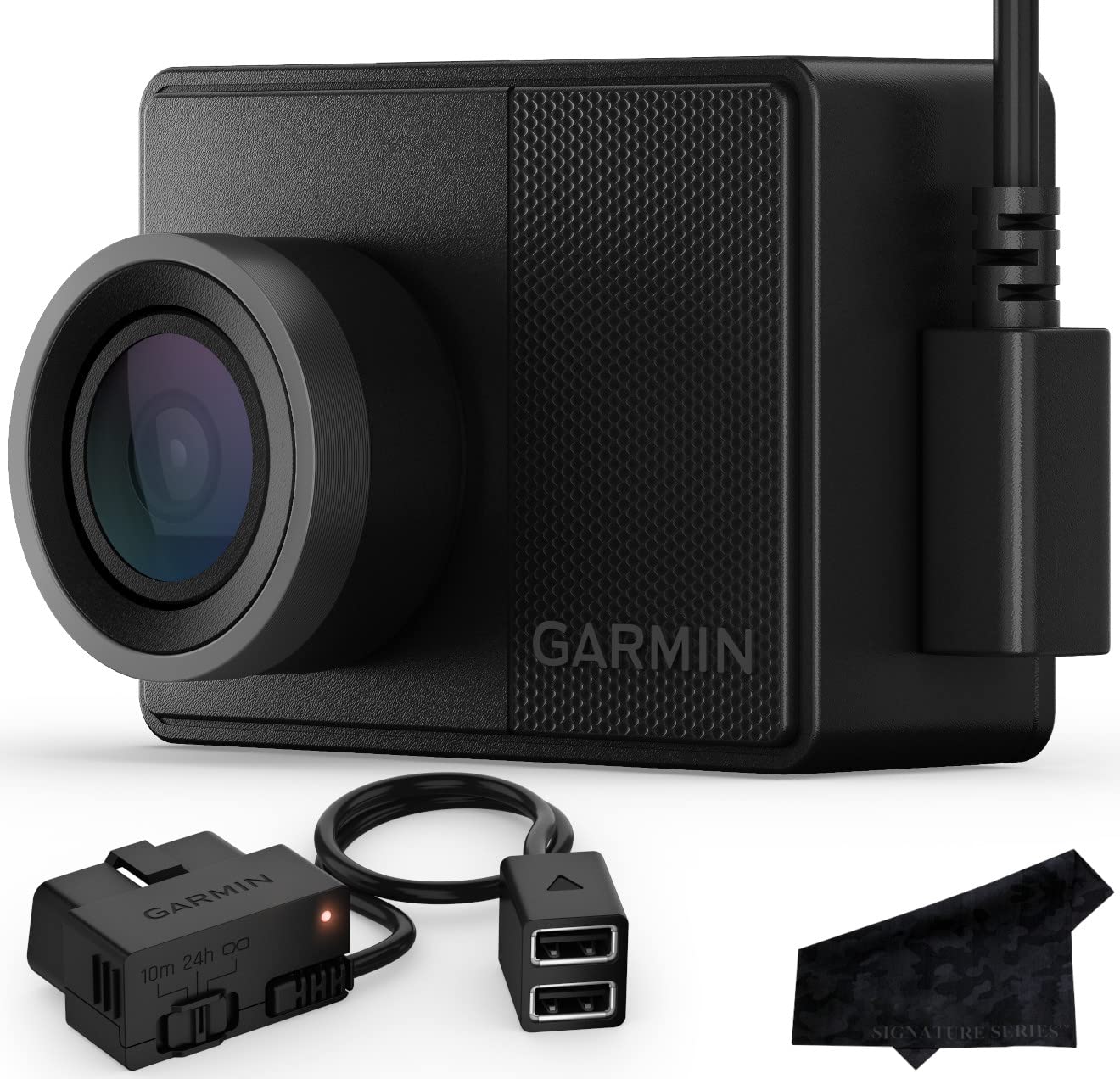 Garmin Dash Cam 57, 140-degree FOV, 1440p, Monitor Your Vehicle with Signature Constant Power Bundle