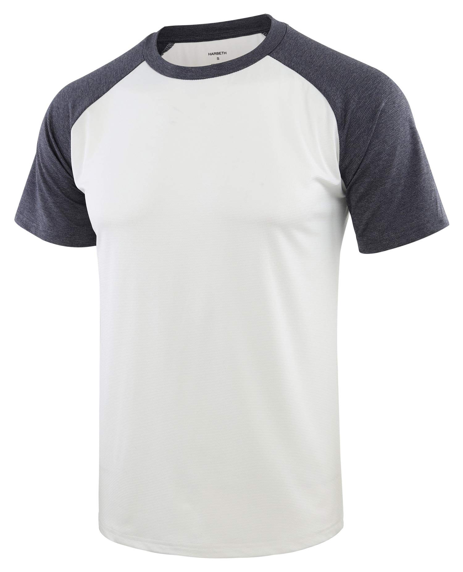 HARBETH Mens 4 Way Stretch Soft Quick Dry Fit Short Sleeve Raglan Tech T Shirts