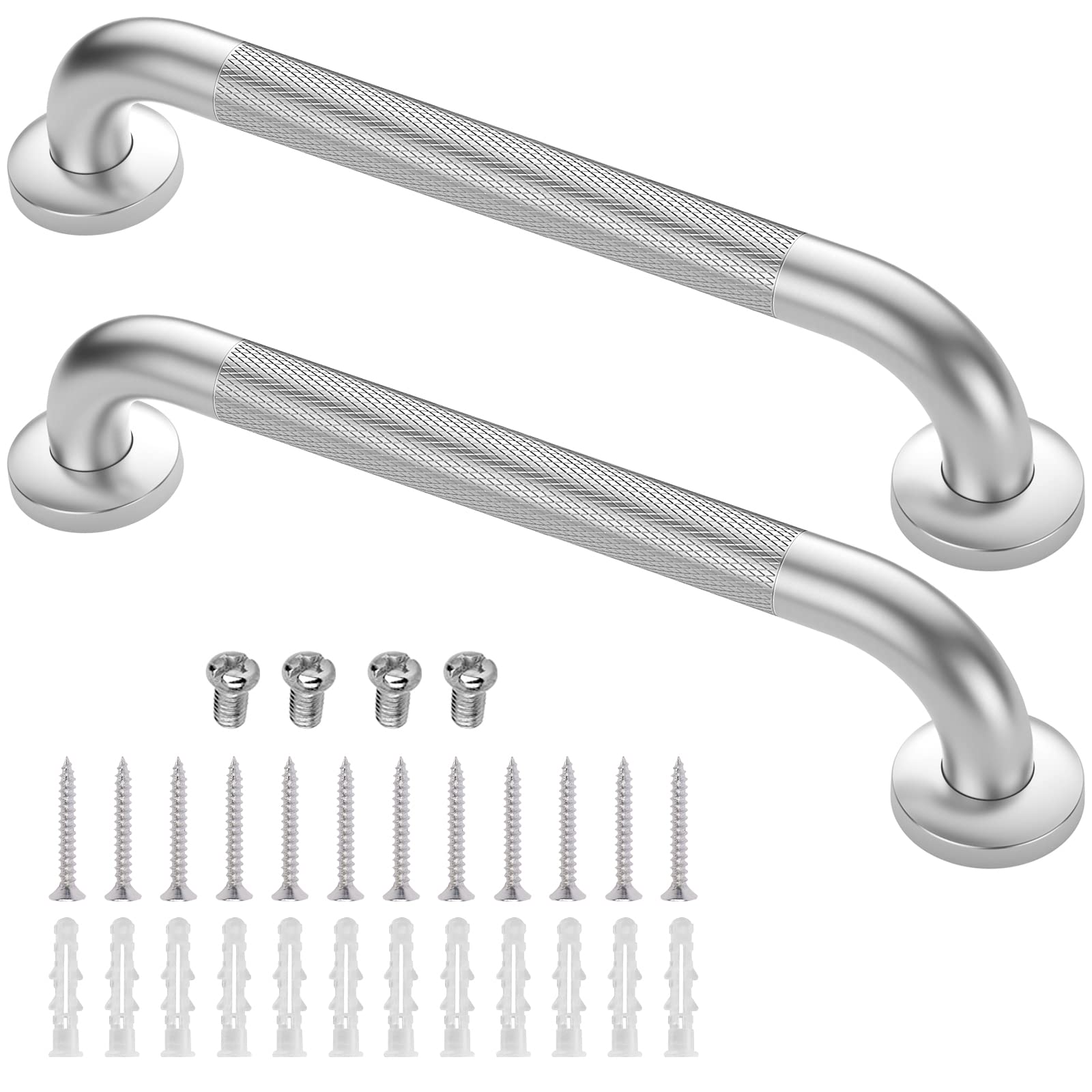 2 Pack 16 Inch Grab Bars for Bathtubs and Showers, Anti Slip Shower Grab Bars Stainless Steel Shower Handle Toilet Handicap Elderly Senior Assist Bathroom Saft Handle