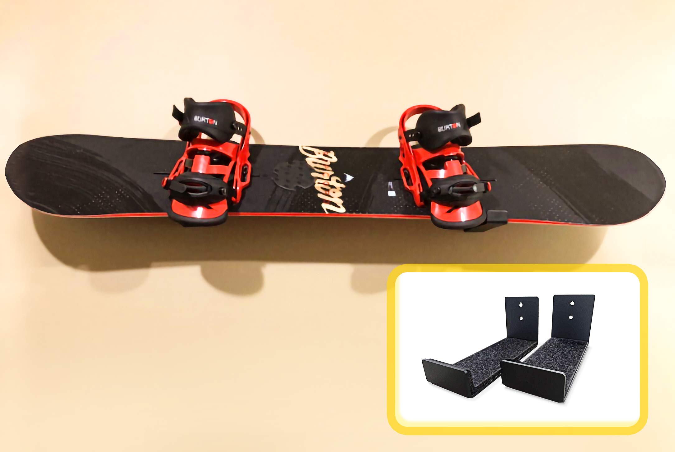 AA Products Snowboard Display Wall Mount Rack w/Protective Lining