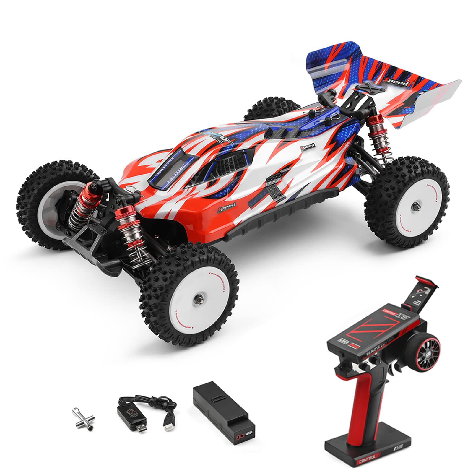 GoolRCWLtoys 124008 Brushless RC Cars for Adults, 1:12 Scale Remote Control Car, 4WD 60KM/H High Speed Racing Car, 2.4GHz All Terrains Off Road Buggy RTR with 11.1V 2000mAh Battery