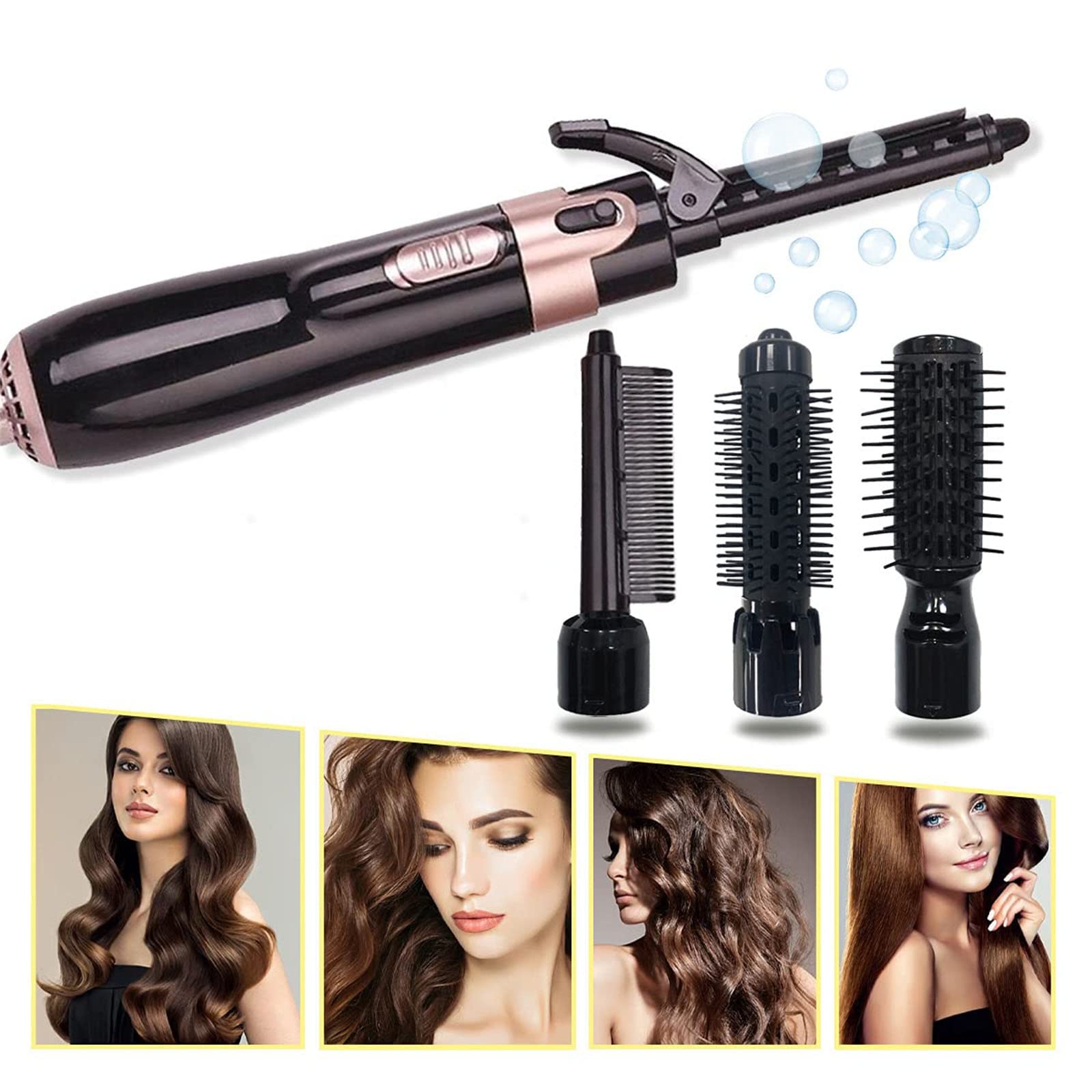 Arabest Hair Dryer Brush Set, 4 in 1 Multi-functional Hair Styling Brush, Negative Ion Blow Volumizer with Detachable Brush Heads Curling Dryer Brush for Women