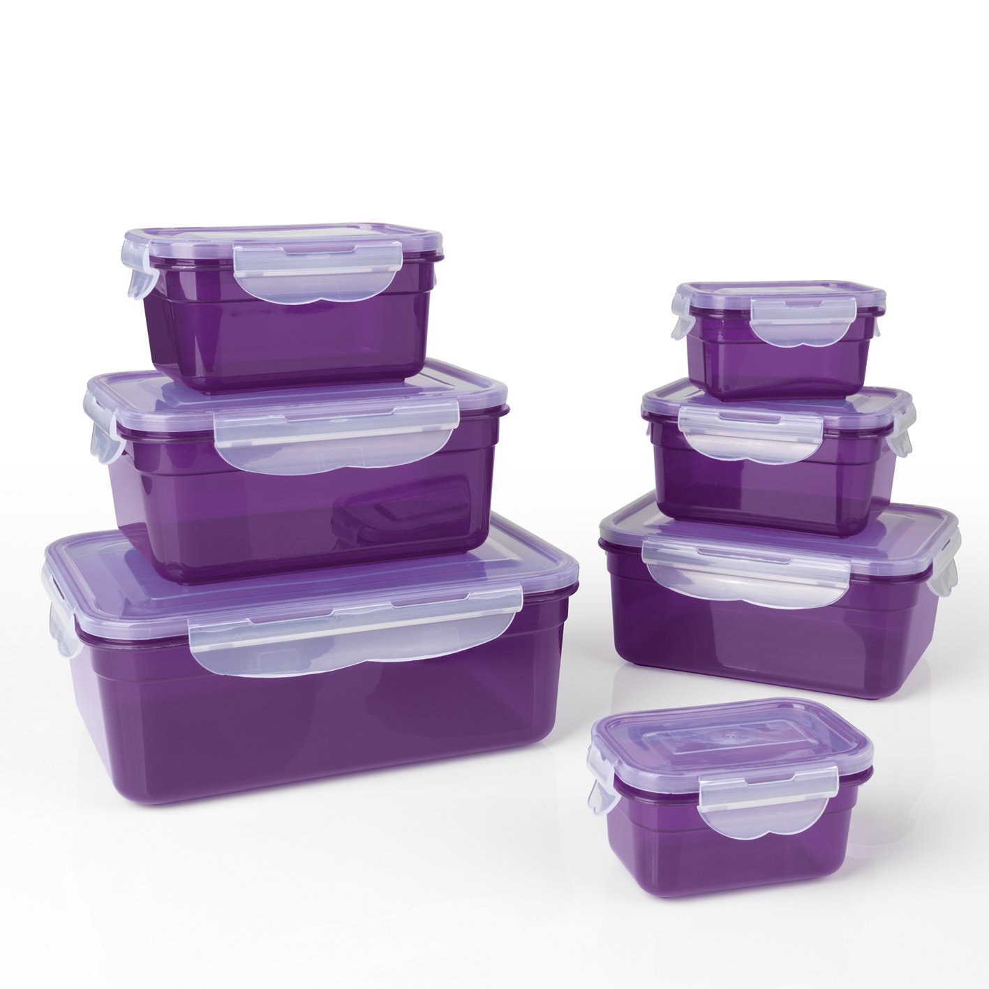 GOURMETmaxx 03305 BPA-Free Food Storage Container-Set, 14 Pieces | Suitable for Dishwasher, Freezer, Microwave | Clip Lid Food Container | Air tight, liquid proofed and aroma Safe