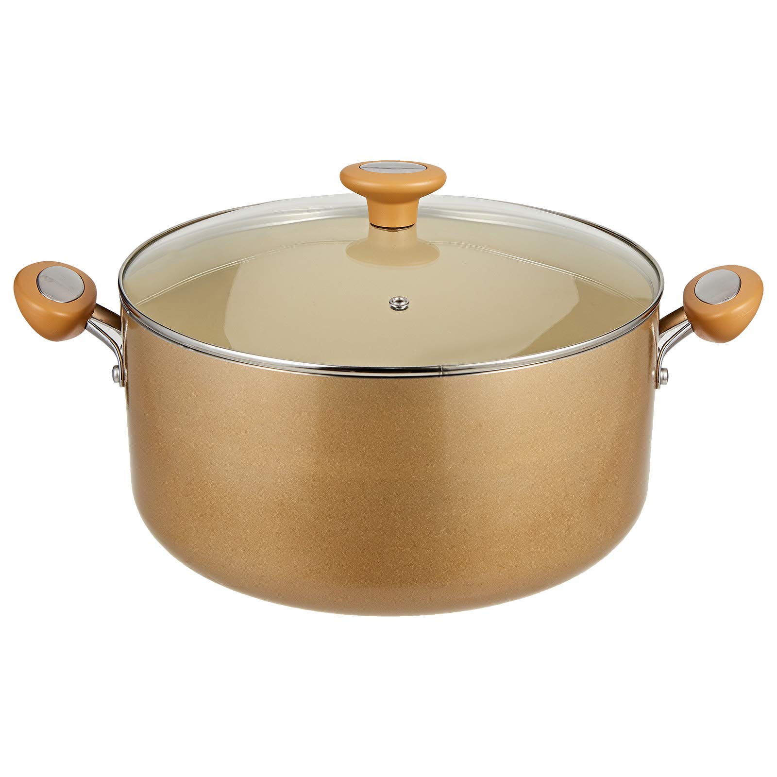 MeyerNon Stick Covered Stockpot with Cushion Surface and Lid, 10 Ltr, 30 cm, Beige