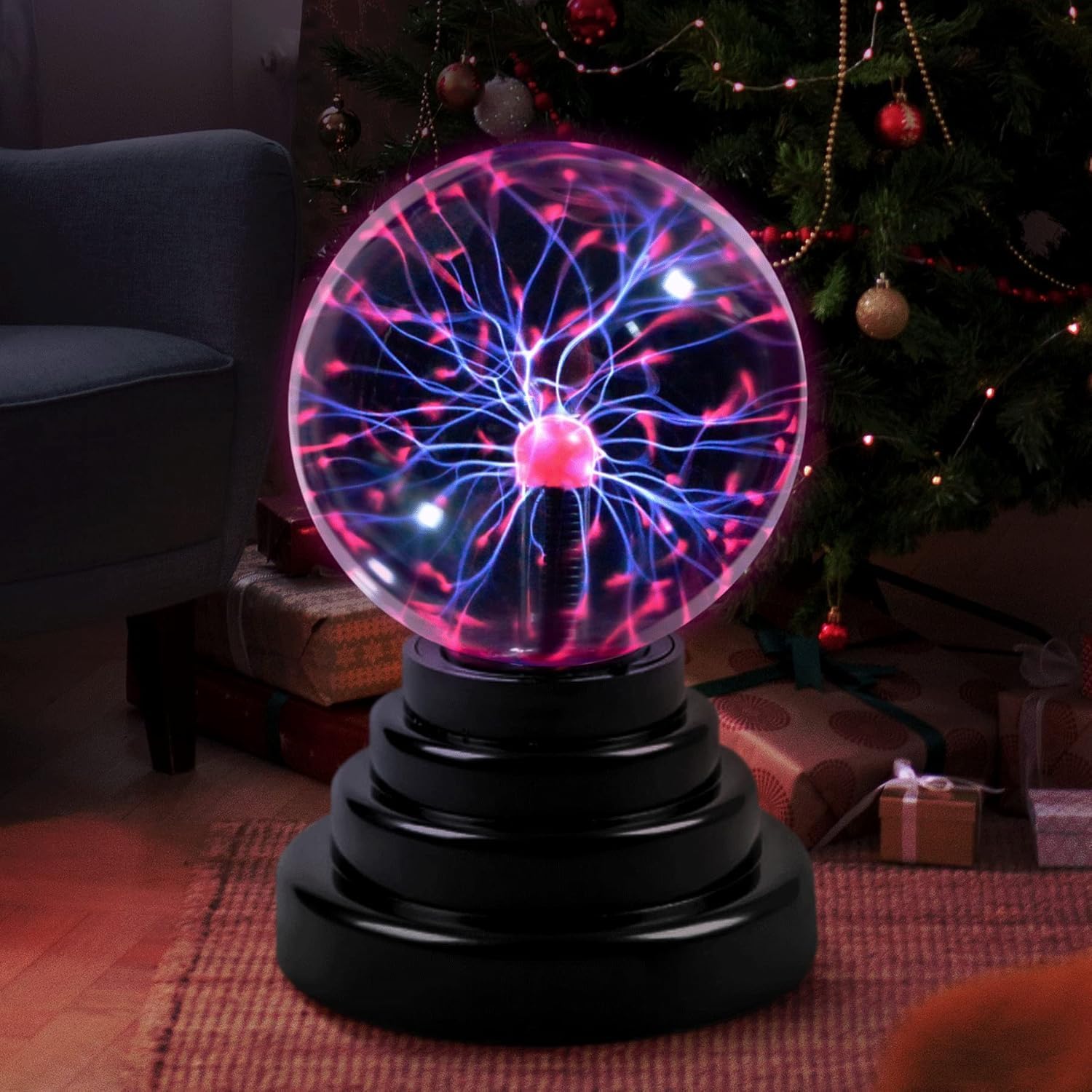 Mart Plasma Ball/Light/Lamp, Static Electricity Globe Electric Lightning Ball, Touch Sensitive, USB Powered, Amazing Gift for Parties, Birthday and Holiday, 3 Inch, for Age Over 14