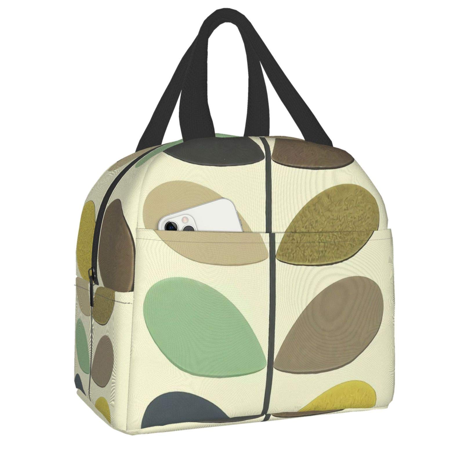 antcreptson Orla Kiely Wallpaper Portable Lunch Tote Bag Waterproof Reusable Durable Insulated Lunch Boxes for Men Women