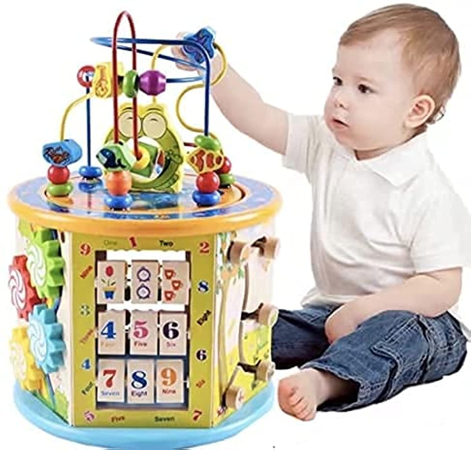 Kidsland Honelevo Baby Early Education Wooden Multifunctional Game Intelligence Toy for Baby Infants. Set for Kids, Learning & Educational Toys (8in1 Learning Educational) (8in1 Learning Educational)