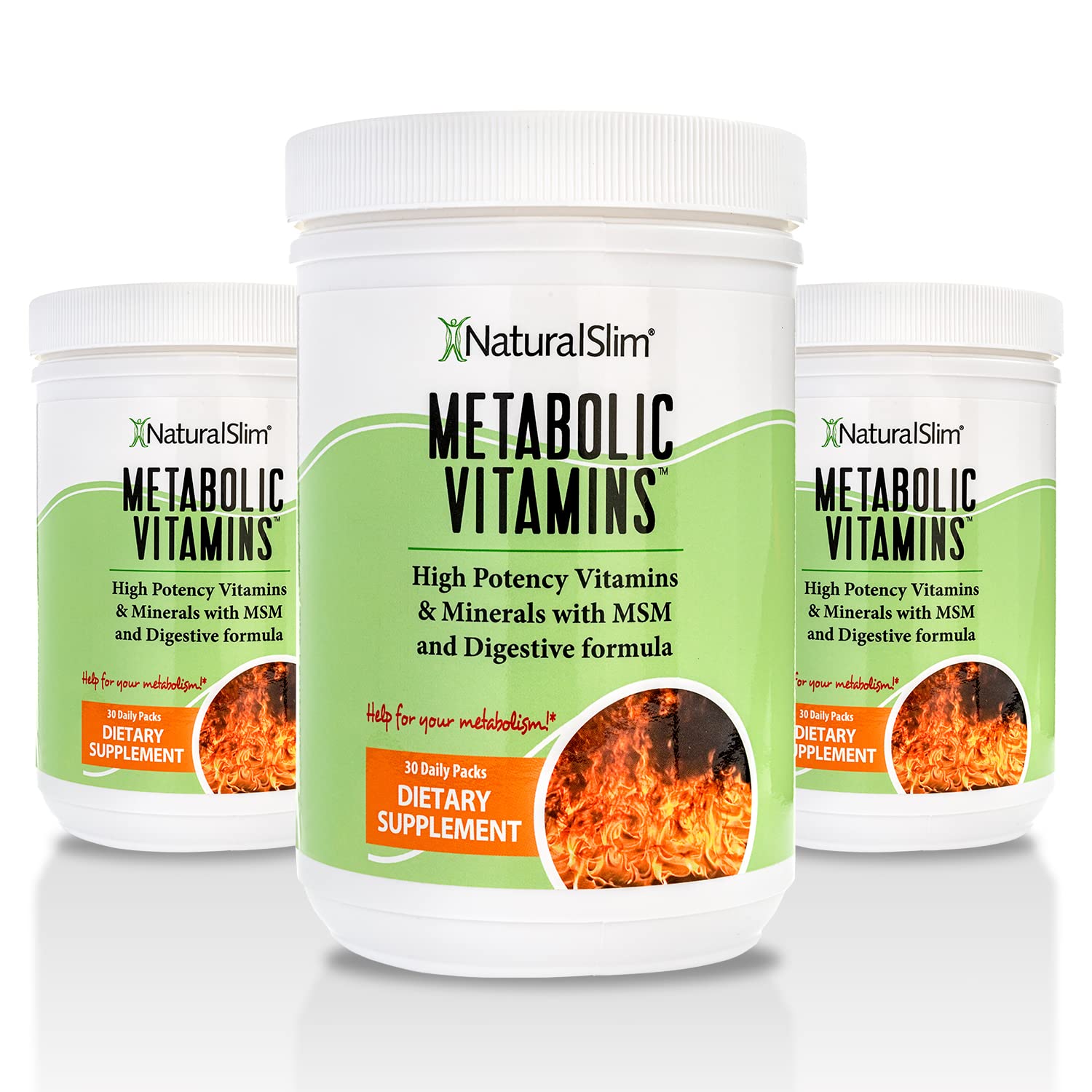 NaturalSlimMetabolic Vitamins - Combination of High Potency Multivitamins, Minerals, B Complex, Msm, & Digestive Formula Supplements for Men & Women - Energy & Metabolism Support - 3 Pack