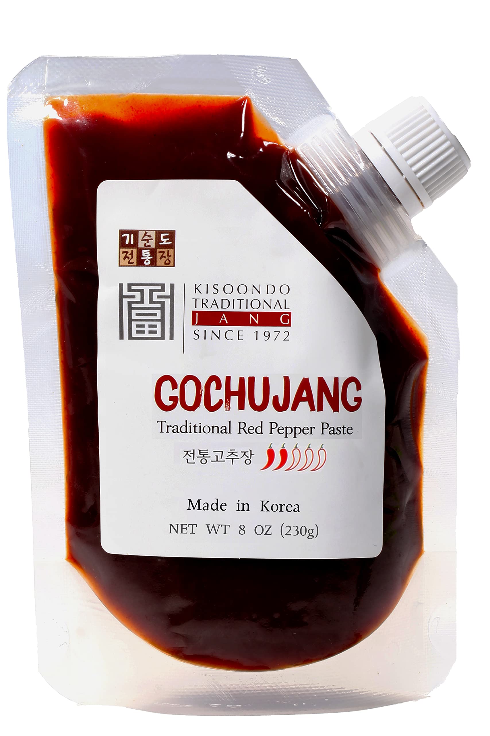 Kisoondo Gochujang (8oz) - Traditional Korean Red Chili Paste. Fermented with Organic Spices. Hot Spicy Sauce