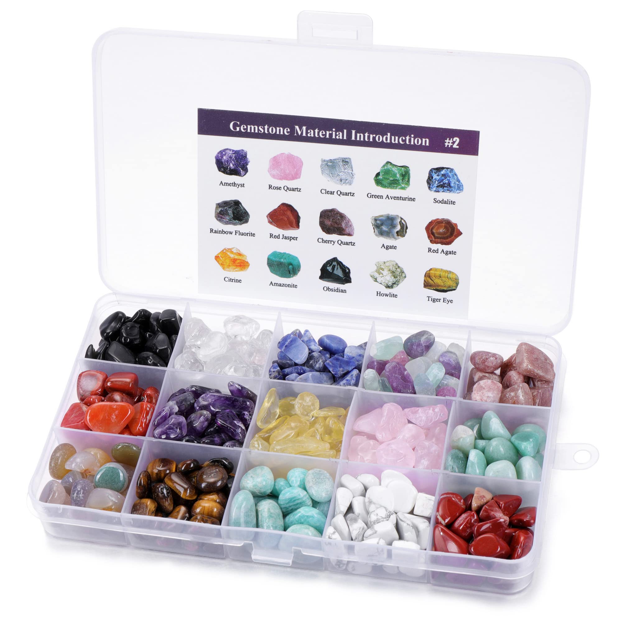 Top Plaza 0.27''-0.59'' Tumbled Polished Stones Healing Bulk Crystals Set Real Chakra Crystal Chips Natural Gemstones for Reiki Balancing Therapy Witchcraft Meditation Jewelry Making Crystal Decor