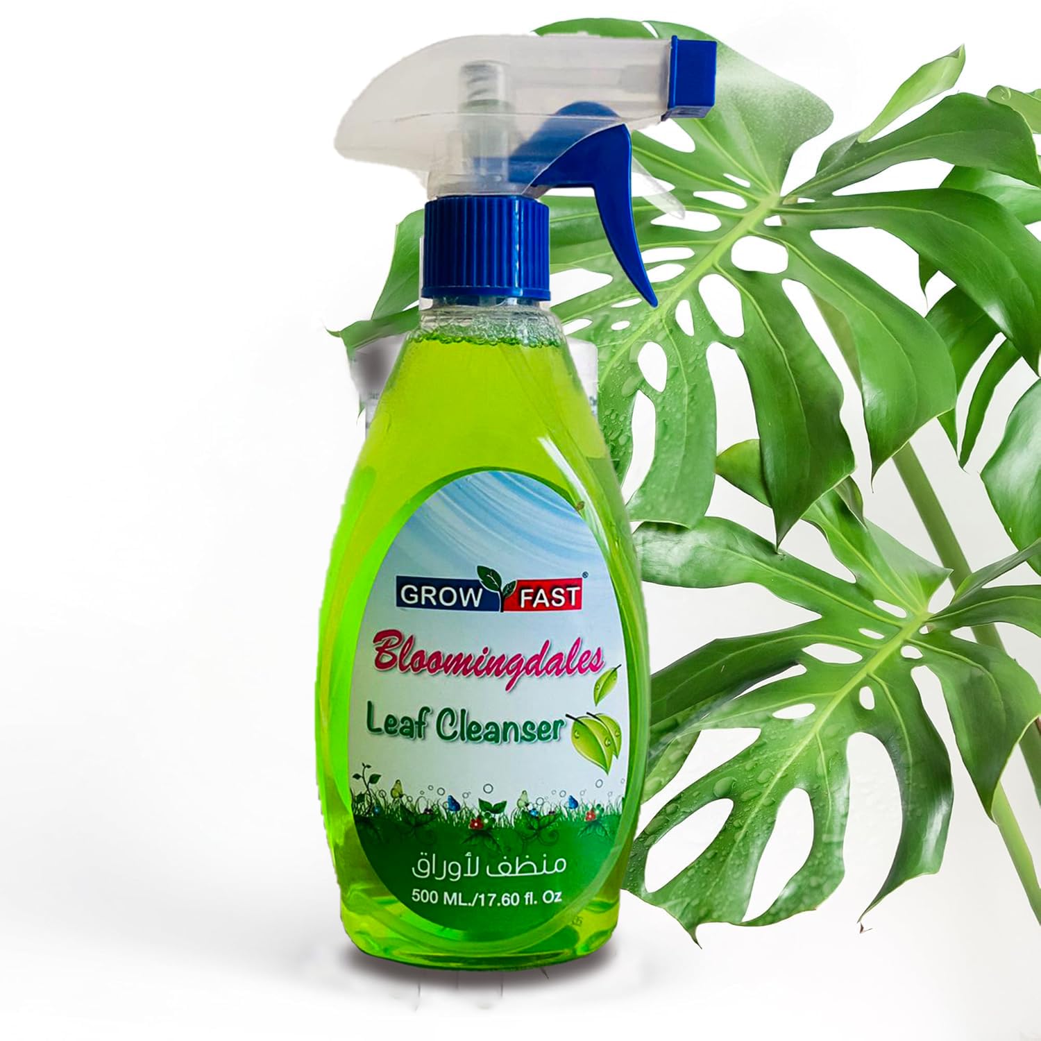 Organic Leaf Spray Cleanser Blooming dales (500 ml) Natural Indoor Plant Leaf Shine Spray for houseplants Indoor and Outdoor Fresh Leaf Shining Spray For Home & Office Use