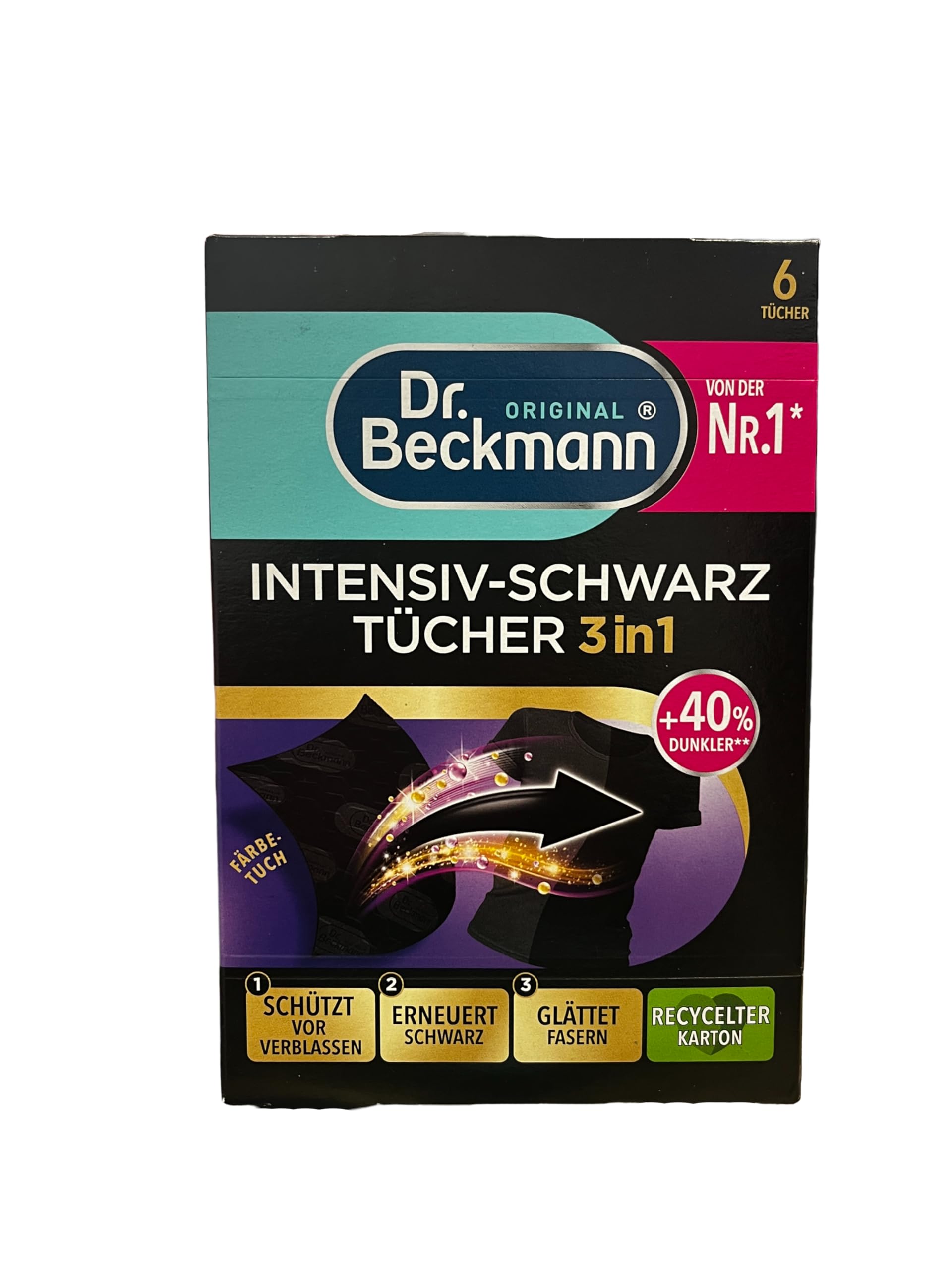 Dr. BeckmannIntensive black cloths, for intense black and smooth fibres, 6 cloths