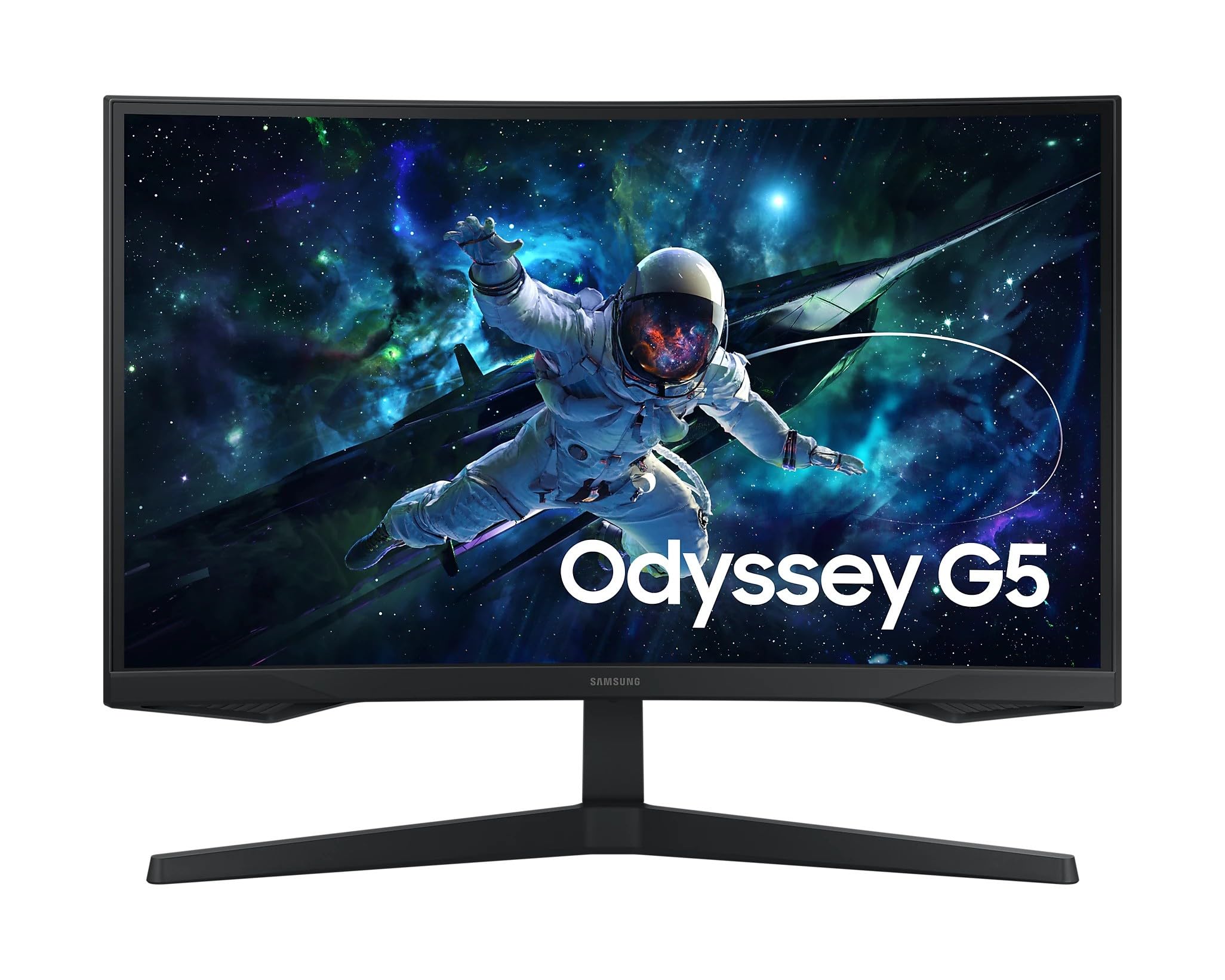 Samsung 27" Odyssey G5 G55C QHD Curved Gaming Monitor, 165Hz refresh rate and 1ms response time (MPRT), 1000R Curved Screen, AMD FreeSync, Middle East Version (New Launch) - LS27CG552EMXUE