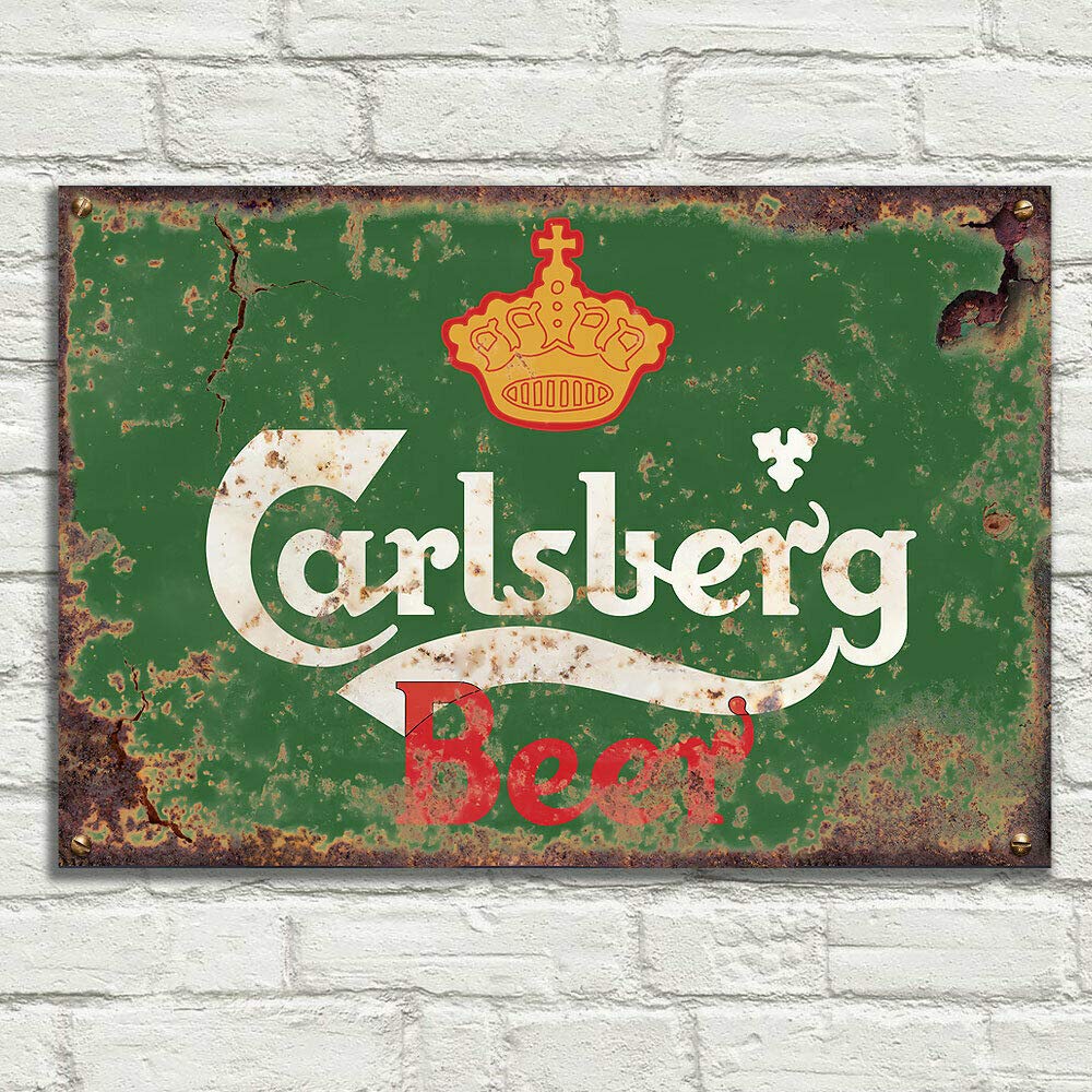 Carlsberg Signs Metal Plaque Aluminium Vintage Pub Tiki Bar Home Cafe Wall Beer Retro Club