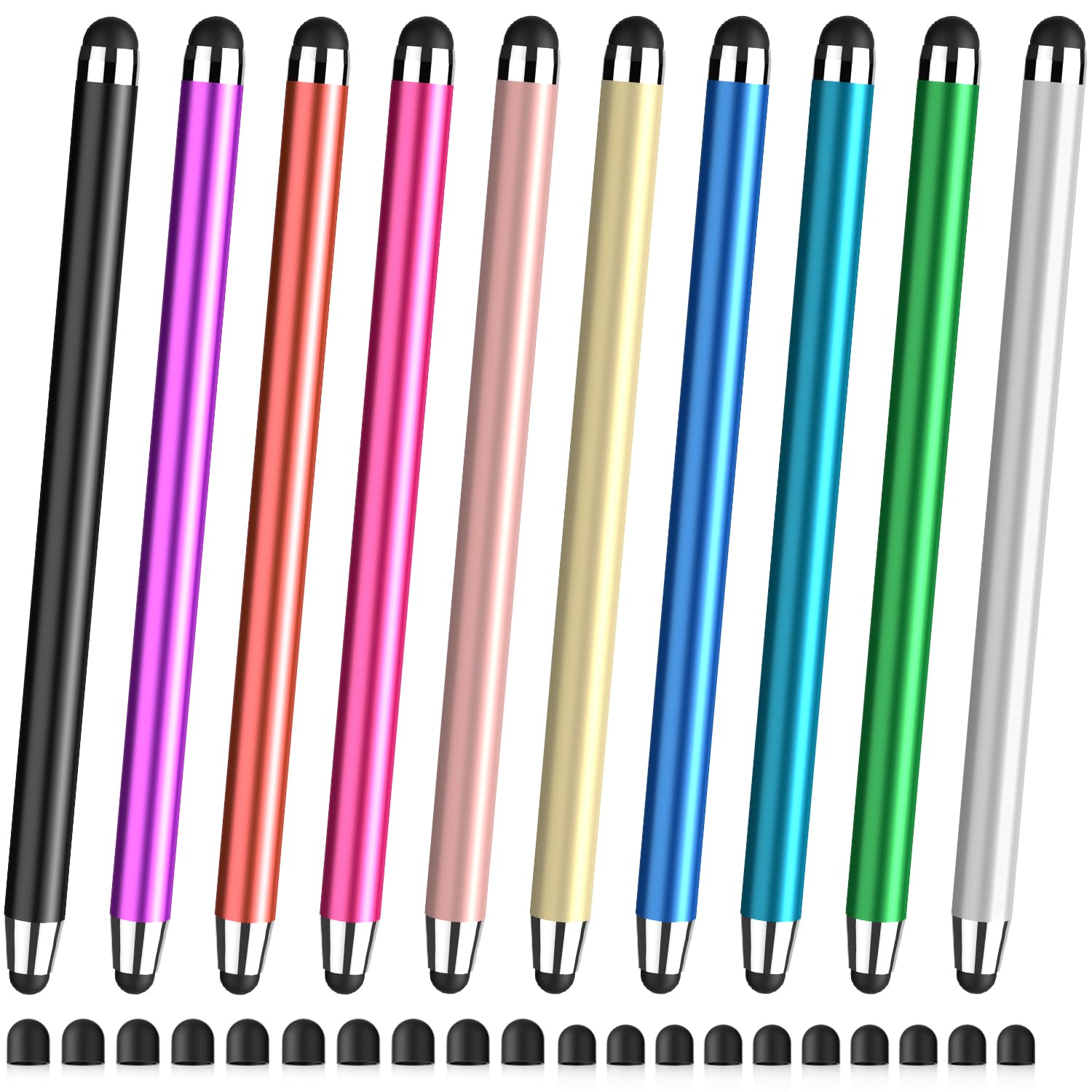 Stylus Pens for Touch Screens,10 Pack 2 in 1 Capacitive Apple Pen ipad Stylus Pencil Universal Stylus Pen for iPad iPhone Android Phone Samsung Galaxy Tablets Laptops Chromebook All Touch Screen