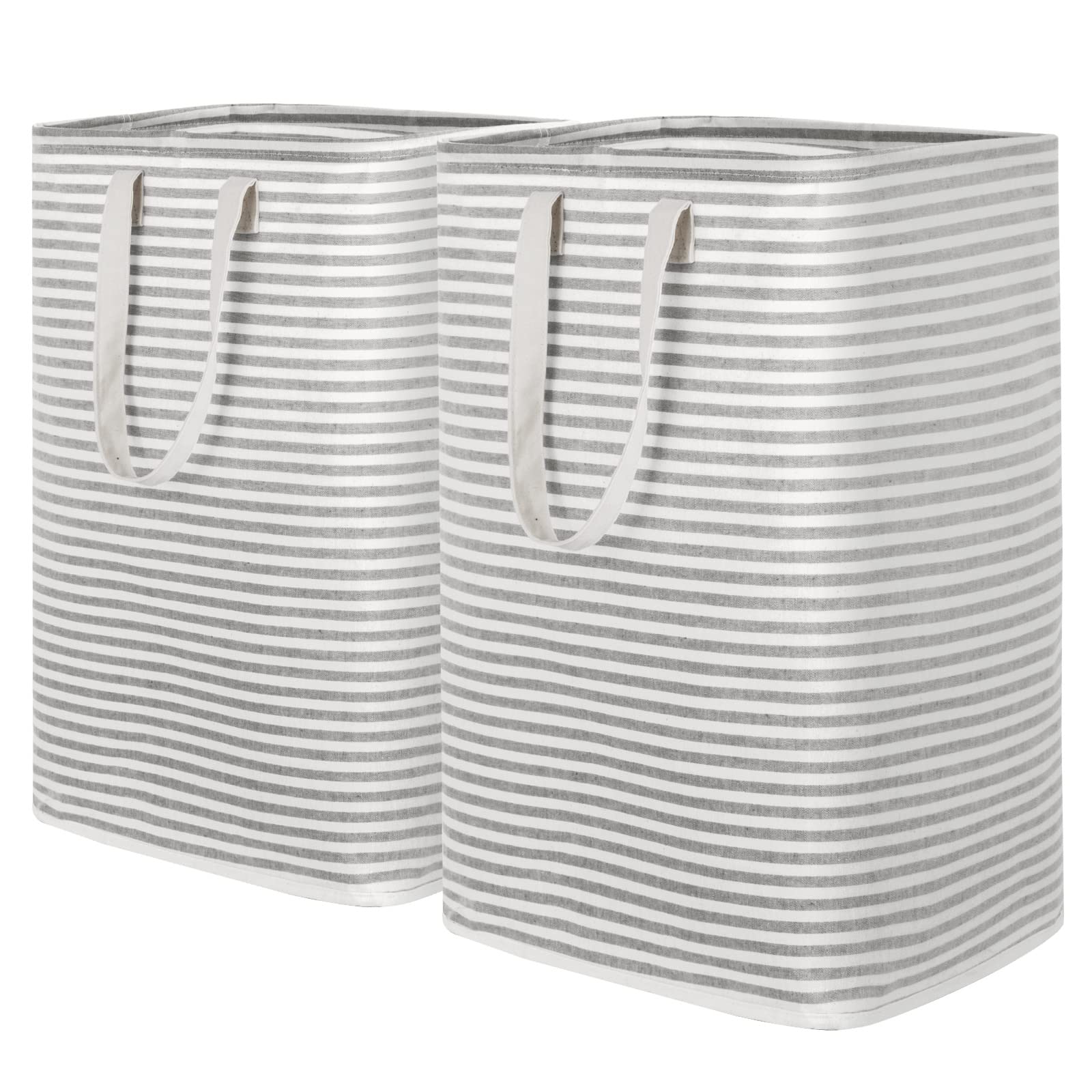 Lifewit 2 Pack Laundry Hamper Large Collapsible Laundry Baskets, Freestanding Waterproof Clothes Hamper Storage Basket with Easy Carry Extended Handles for Clothes in Laundry Room Bedroom Bathroom