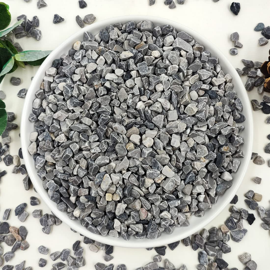 5LB Succulent and Cactus Gravel Pebbles, 1/5 Inch Natural Decorative Polished Stones, River Rocks for Plants, Vases, Aquariums, Terrarium and Outdoor Gardening,Grey