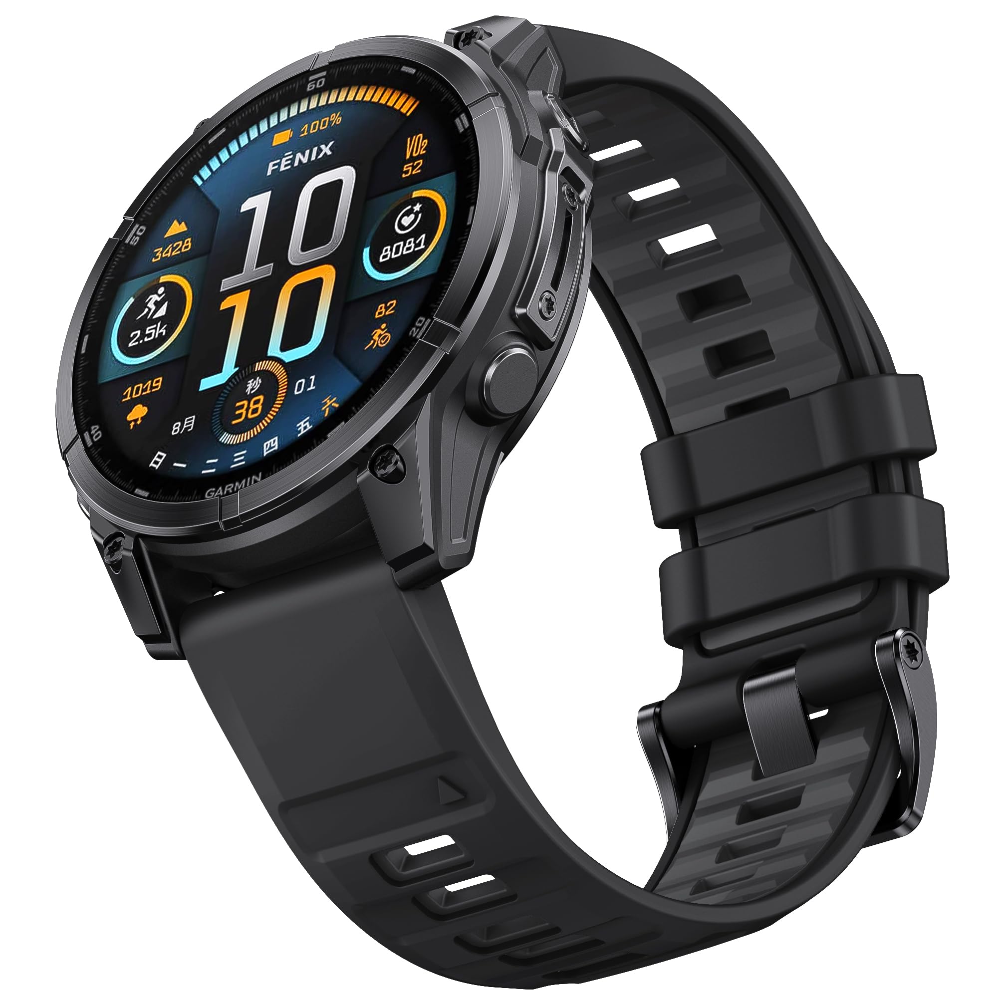 DadoDouble Color Silicone Band 26 mm width Compatible with Garmin Fenix 8 | Fenix 7X | Fenix 6X | Fenix 5X | Fenix 5P | 5 Plus | Fenix 6X Pro | Tactix 7 Pro | Enduro 2 | Mk2i/3i