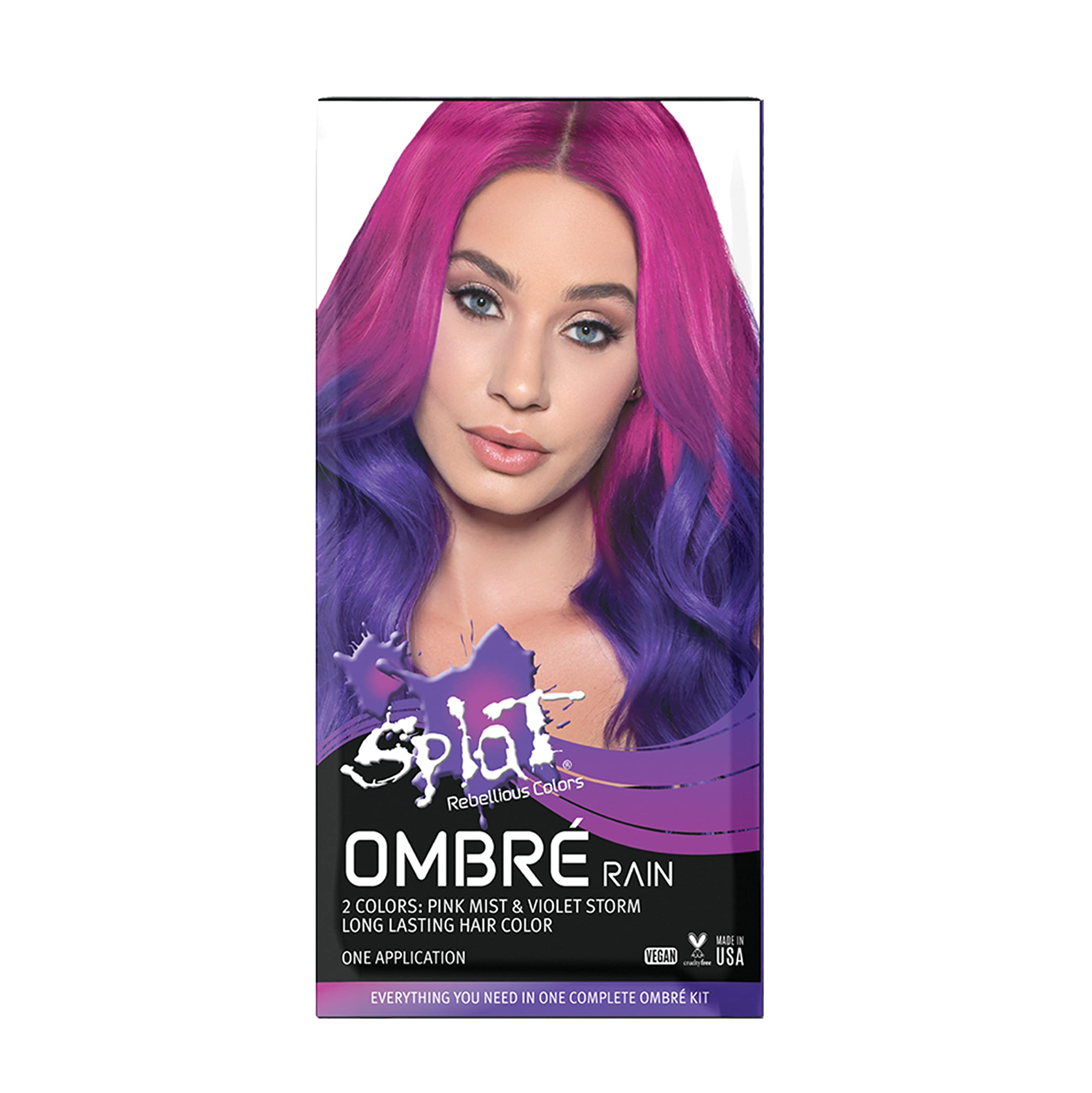 Splat Ombre Rain | Original Complete Kit | Blue & Purple Hair Color | Vegan & Cruelty Free