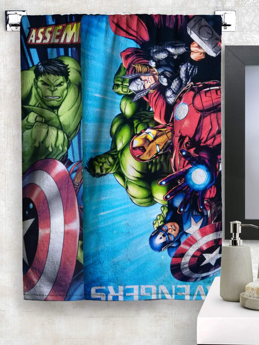 Athom TrendzMarvel Avengers Premium 100% Cotton Kids Bath Towel 350 GSM 60x120 cm Pack of 2