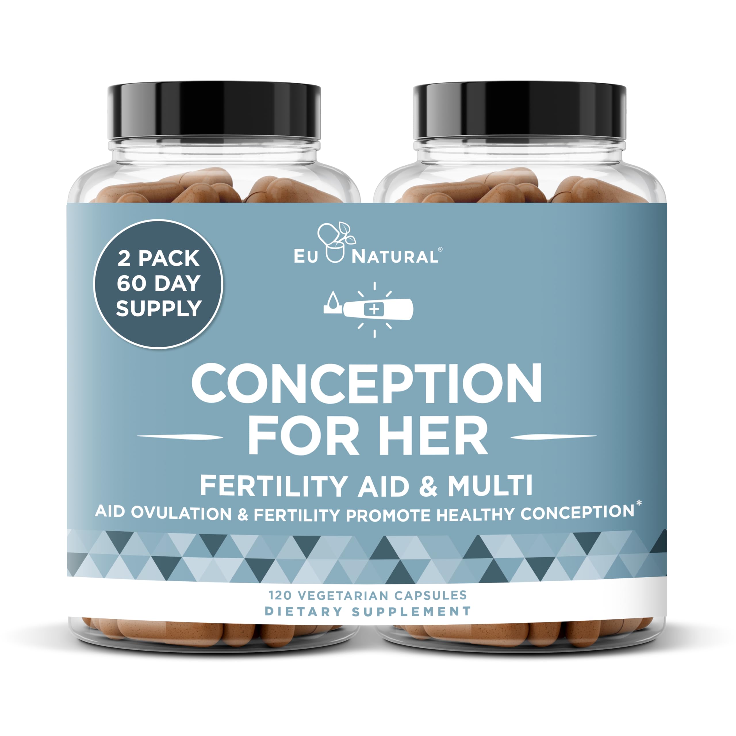 Conception Fertility Supplements for Women – Prenatal Vitamins – Promote Hormone Balance, Cycle Consistency, Aid Ovulation – Myo-Inositol, Folate, Folic Acid, Vitex, More – 120 Veg Soft Capsules